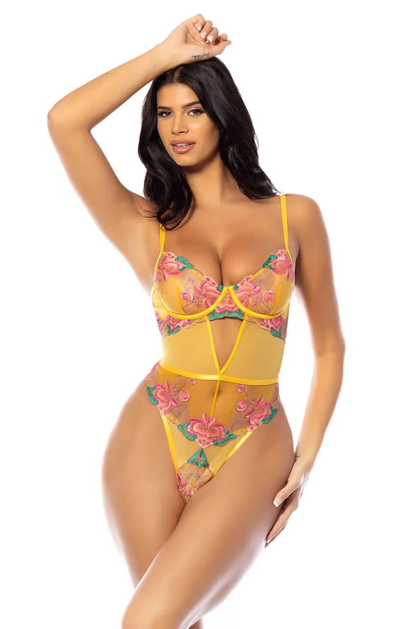 Elisabeth Embroidered Lace Teddy • Curve