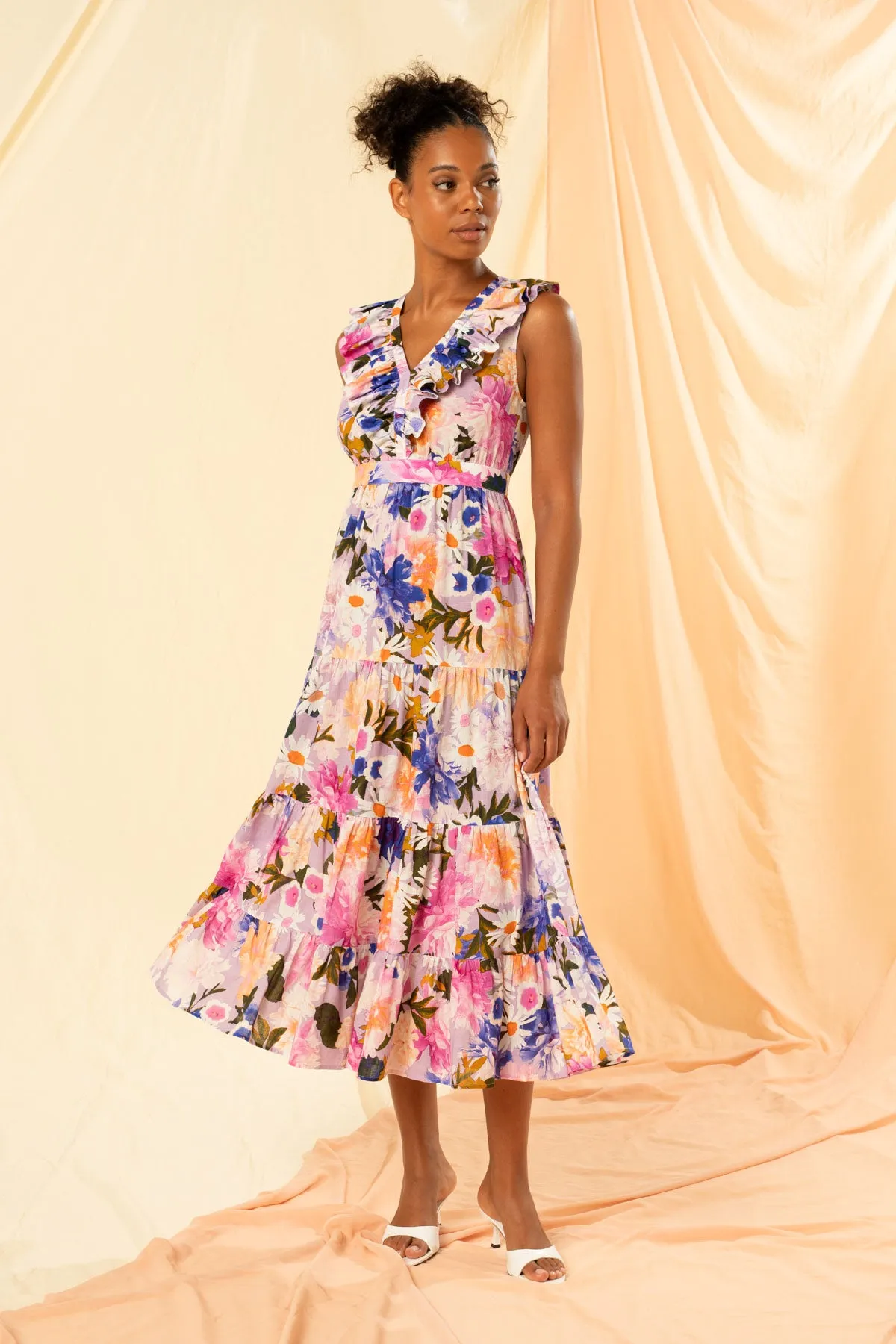 Elise Tiered A-Line Maxi Dress