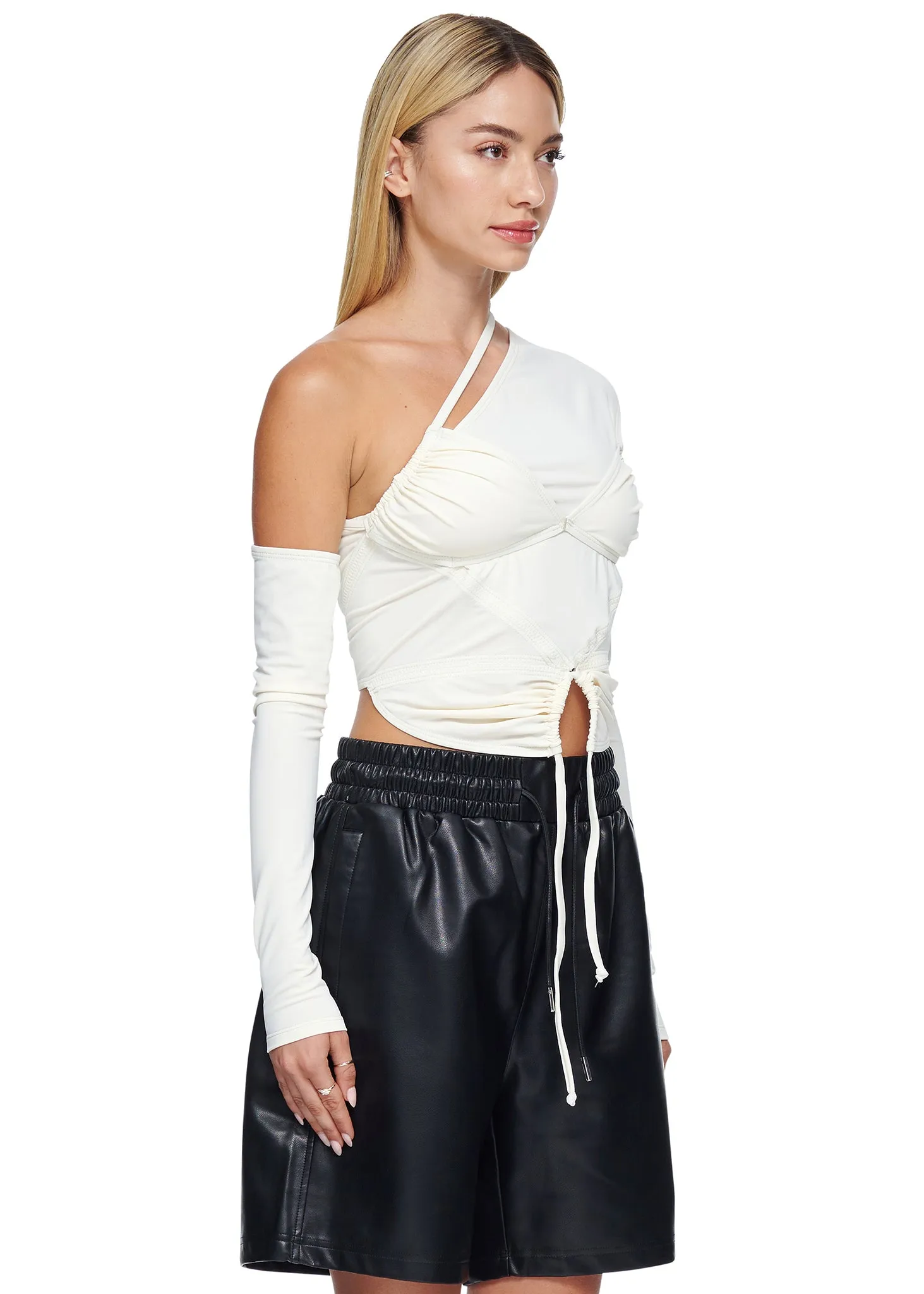 Emily Watson Single Off-Shoulder Top with Detached Sleeves