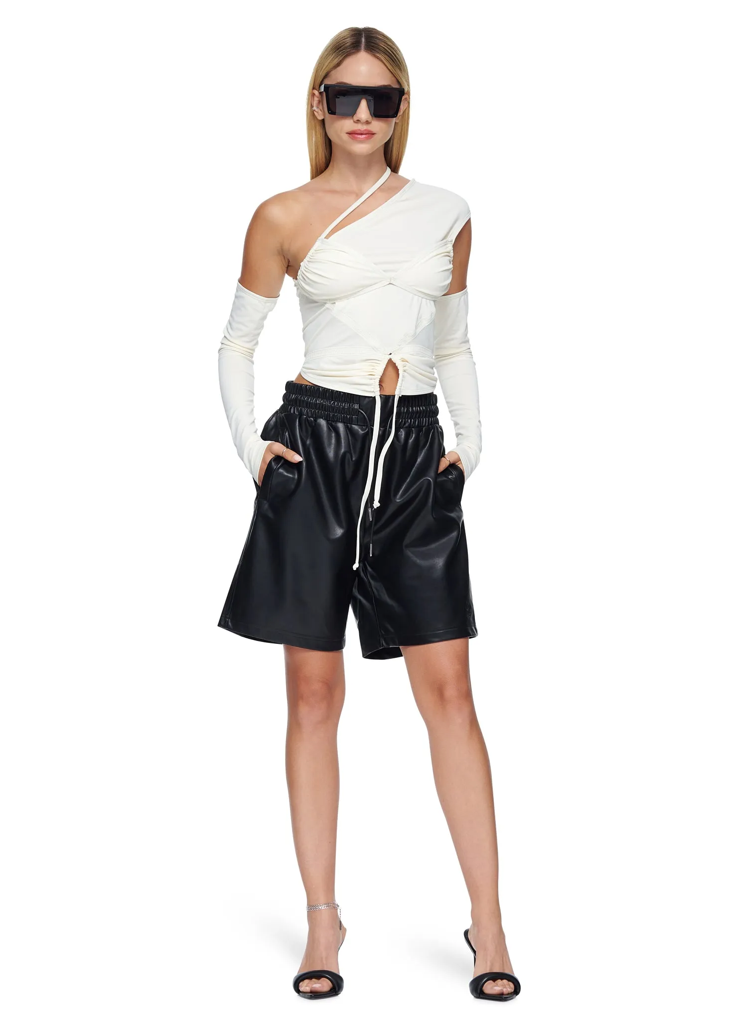 Emily Watson Single Off-Shoulder Top with Detached Sleeves
