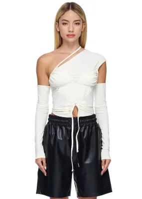 Emily Watson Single Off-Shoulder Top with Detached Sleeves