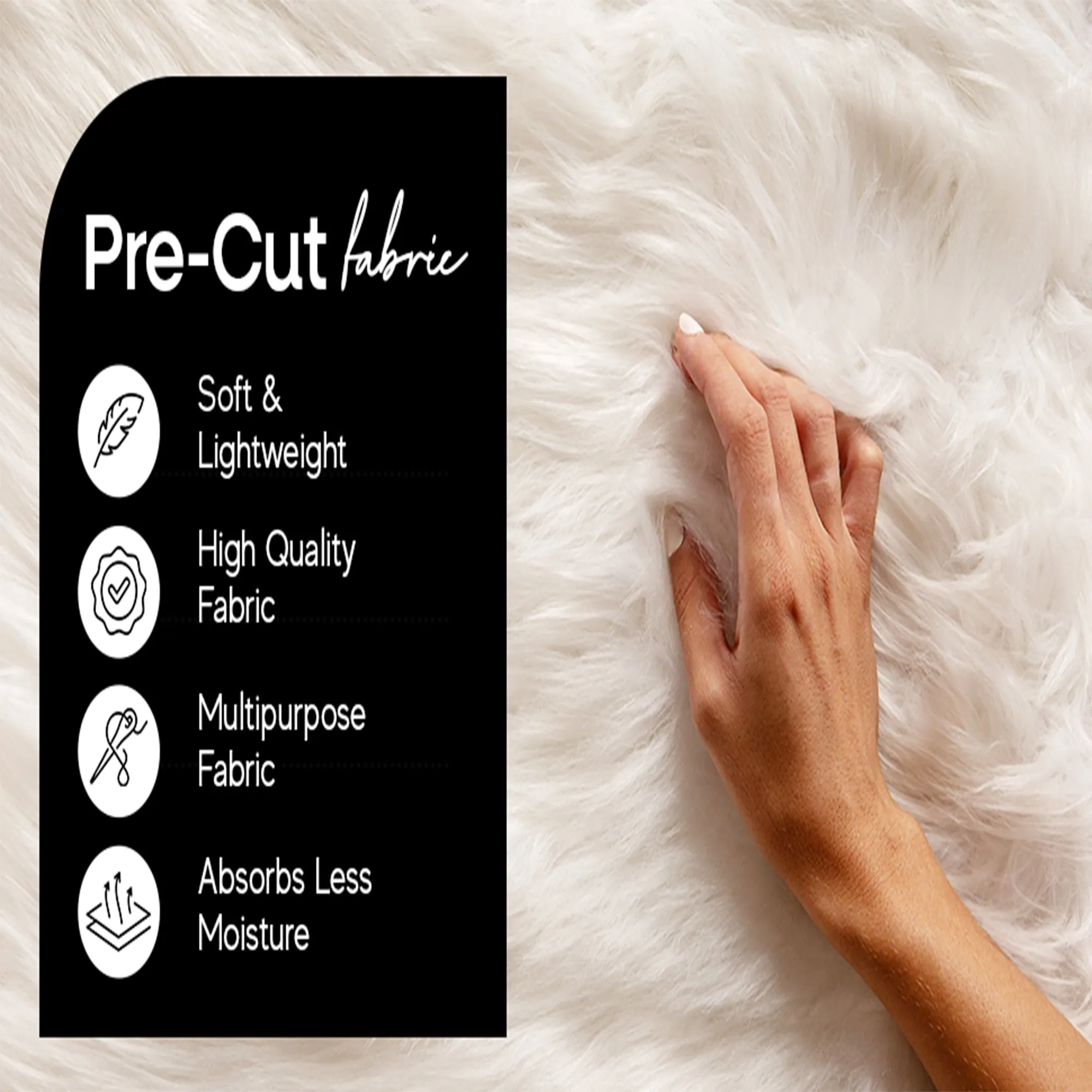 FabricLA Mohair Shaggy Faux Fur Fabric - Pre Cut Strips | Trim Ribbon | DIY Craft, Hobby, Costume, Decoration- Red