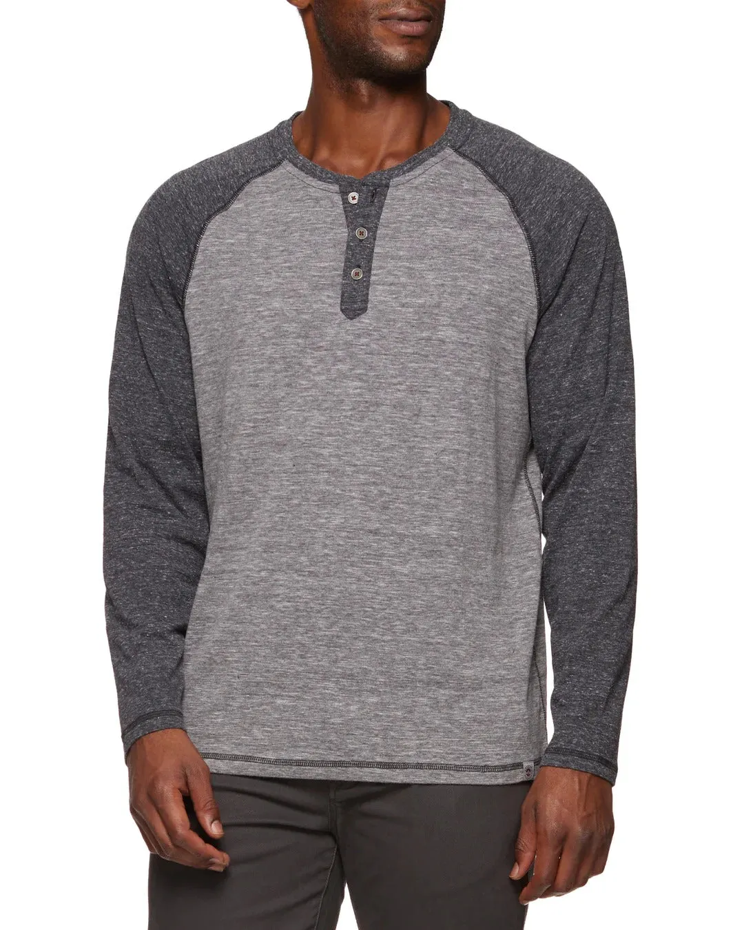 Flag & Anthem Grey/Onyx Raglan Sleeve Henley