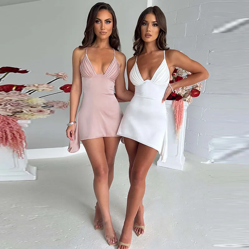 Flytonn-Christmas Outfits New Year's Eve Dress Night Out Club Dresses cute winter outfits Jenica Satin Mini Dress