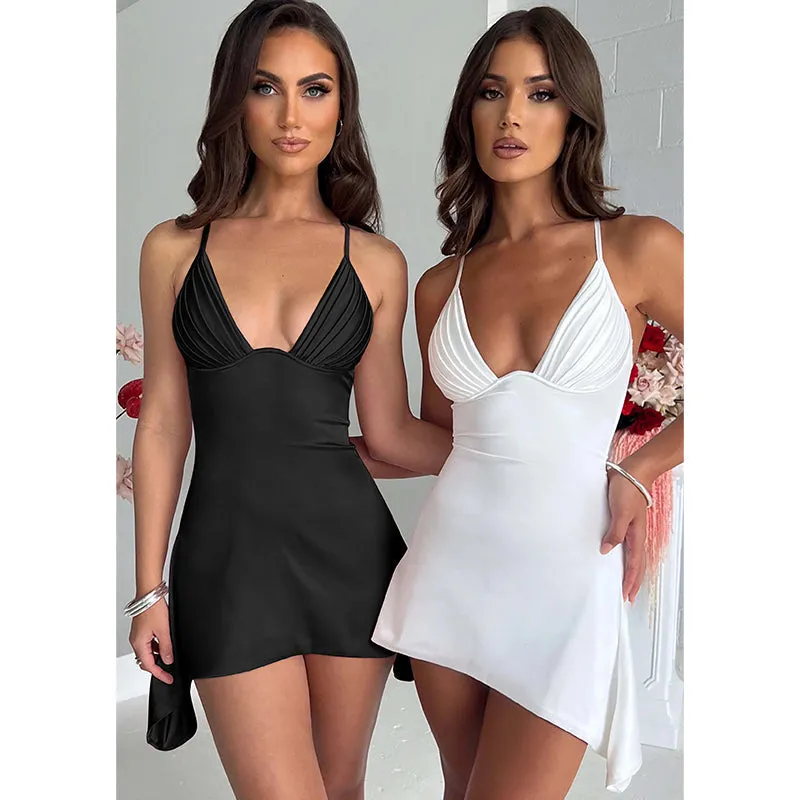 Flytonn-Christmas Outfits New Year's Eve Dress Night Out Club Dresses cute winter outfits Jenica Satin Mini Dress