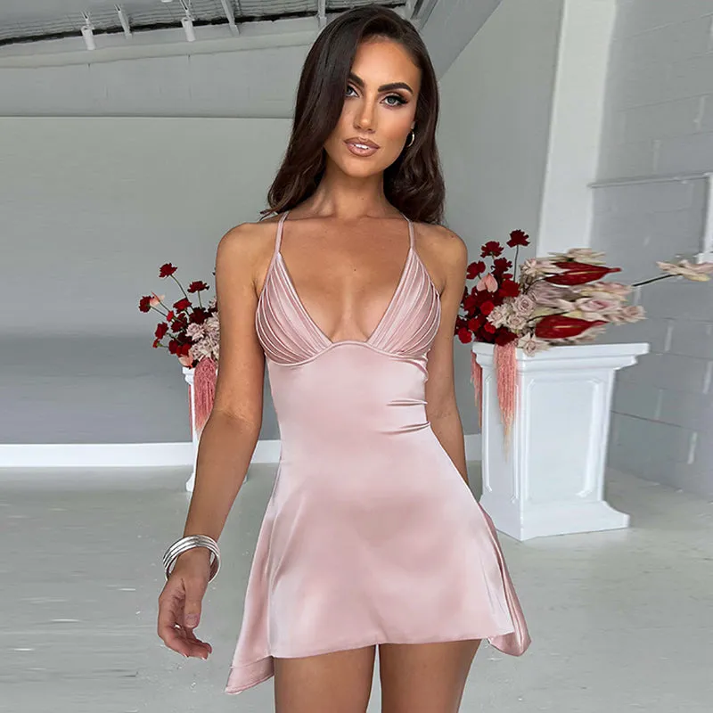Flytonn-Christmas Outfits New Year's Eve Dress Night Out Club Dresses cute winter outfits Jenica Satin Mini Dress