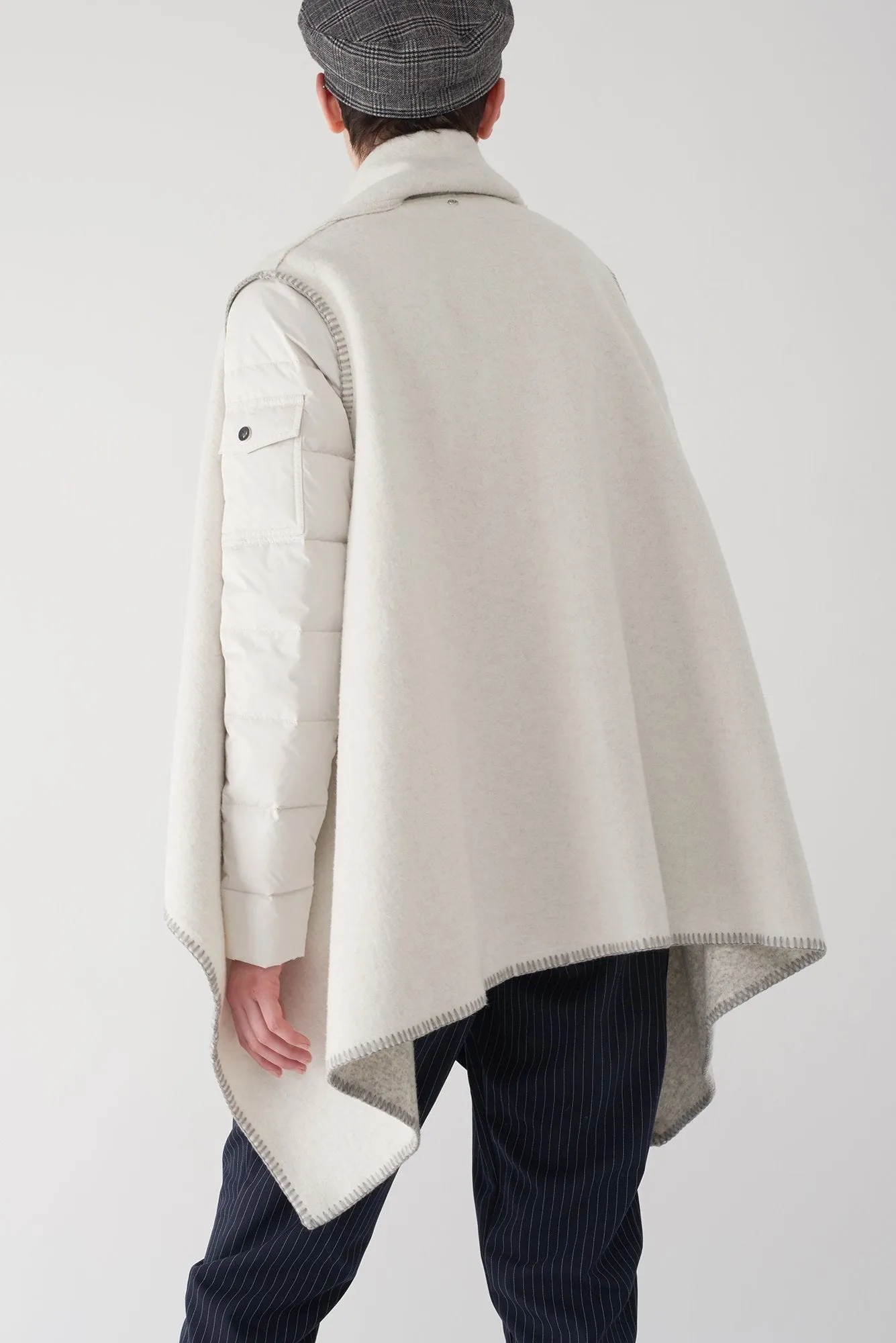 GAIA BONE - Multi Fabric Brushed Knit Jacket