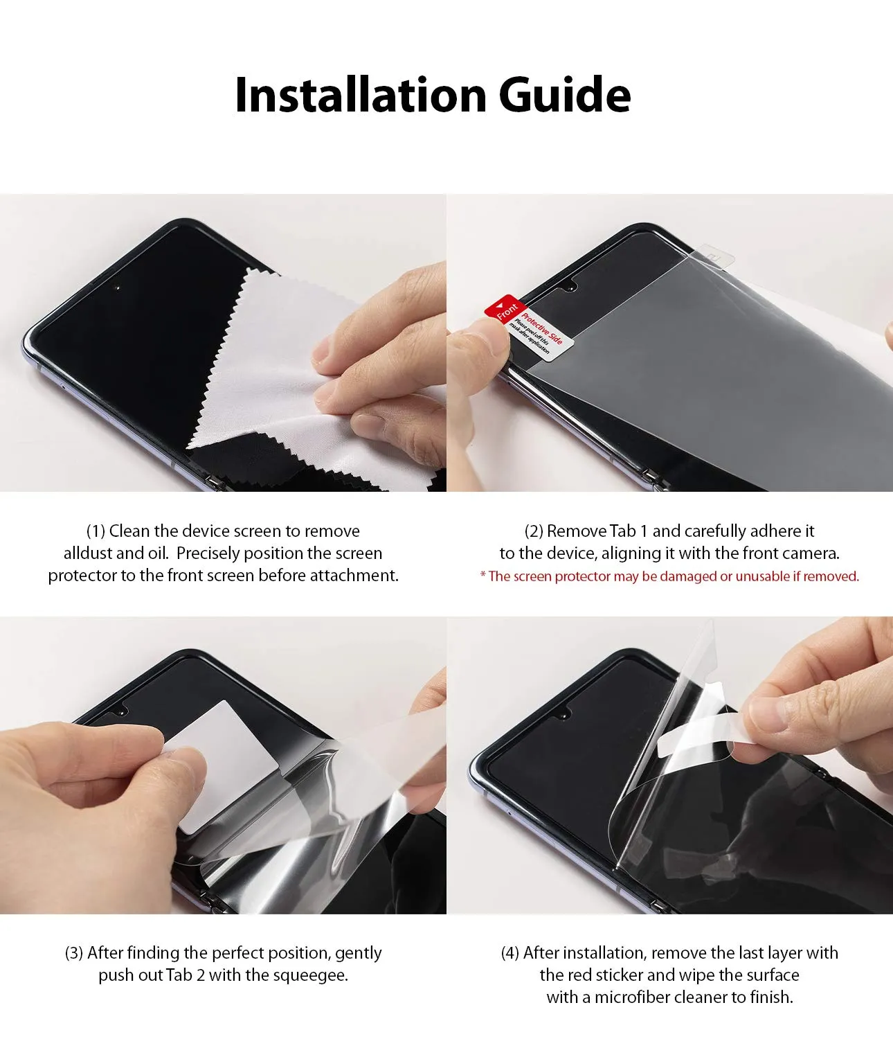 Galaxy Z Fold 2 Tempered Glass Screen Protector Guard | FULL GLASS - 1 Pack