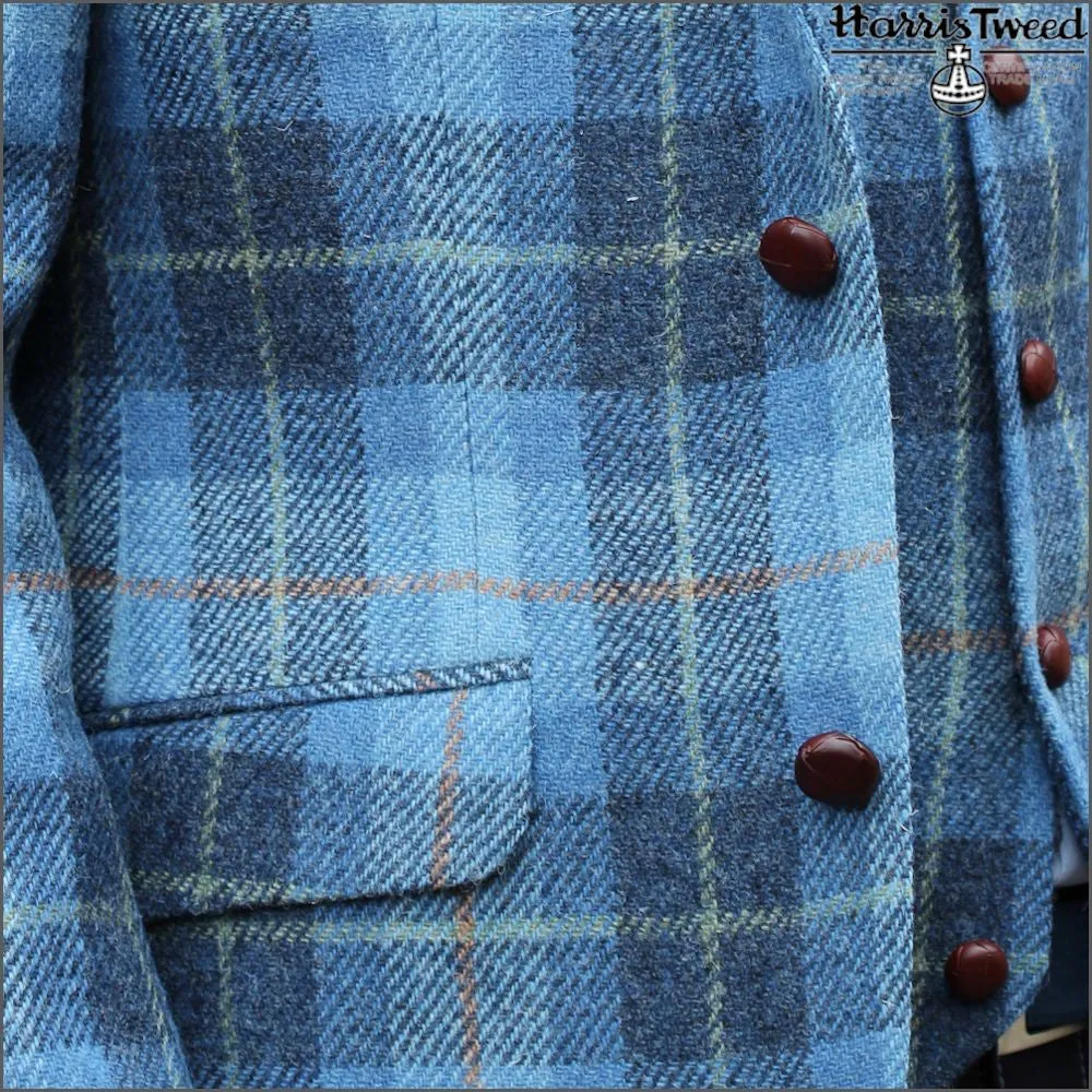 Harris Tweed Light Blue Check Jacket>>