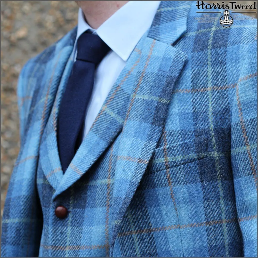 Harris Tweed Light Blue Check Jacket>>