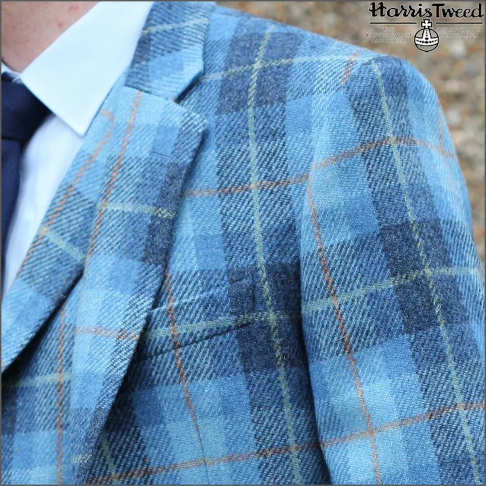Harris Tweed Light Blue Check Jacket>>