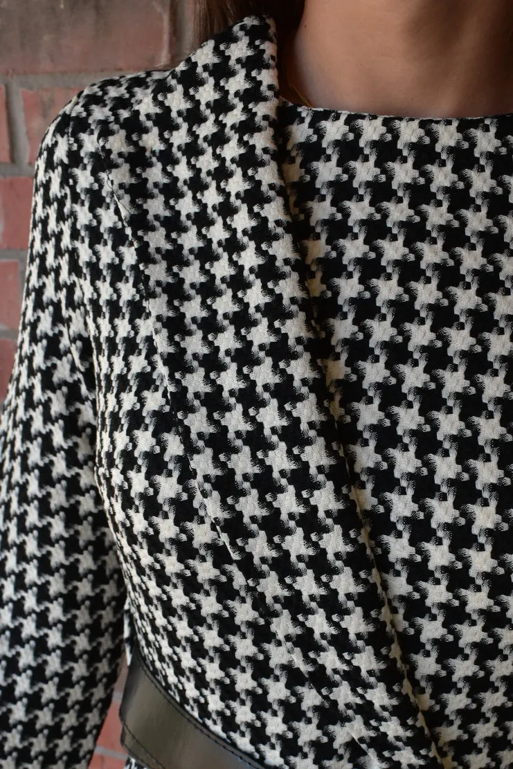 Houndstooth Pleated Dress