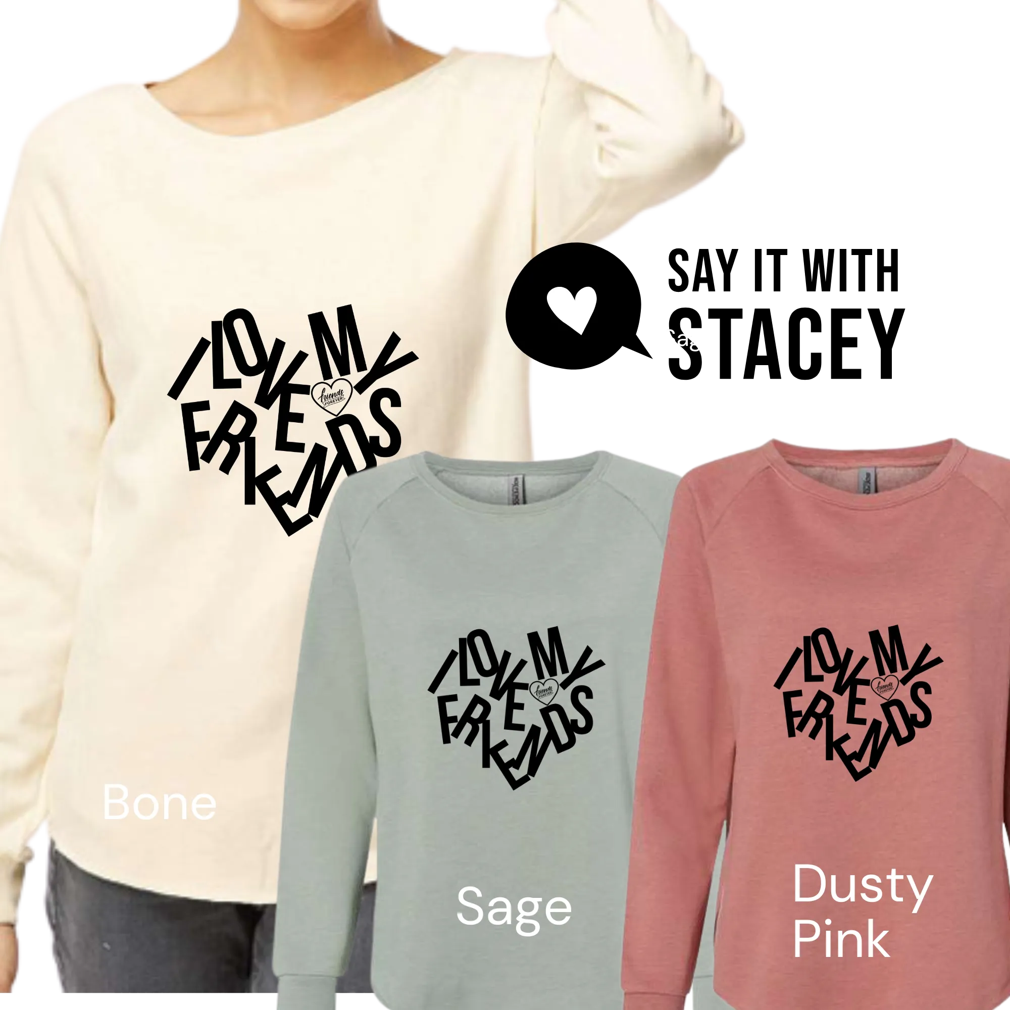 I Love My Friends Hooded Pullover