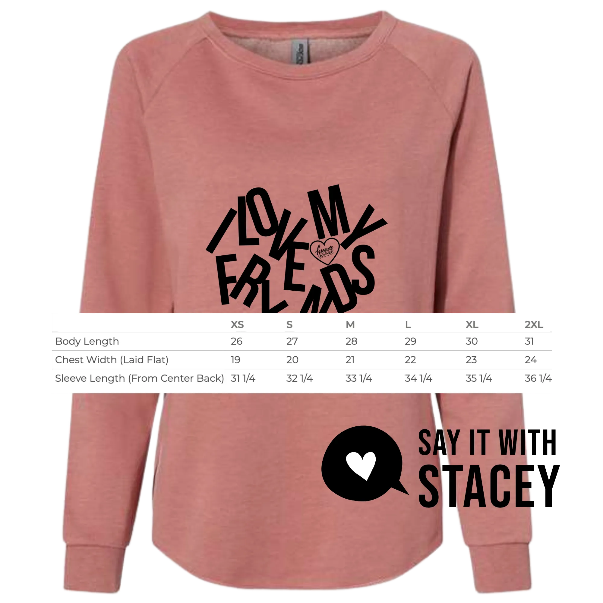 I Love My Friends Hooded Pullover
