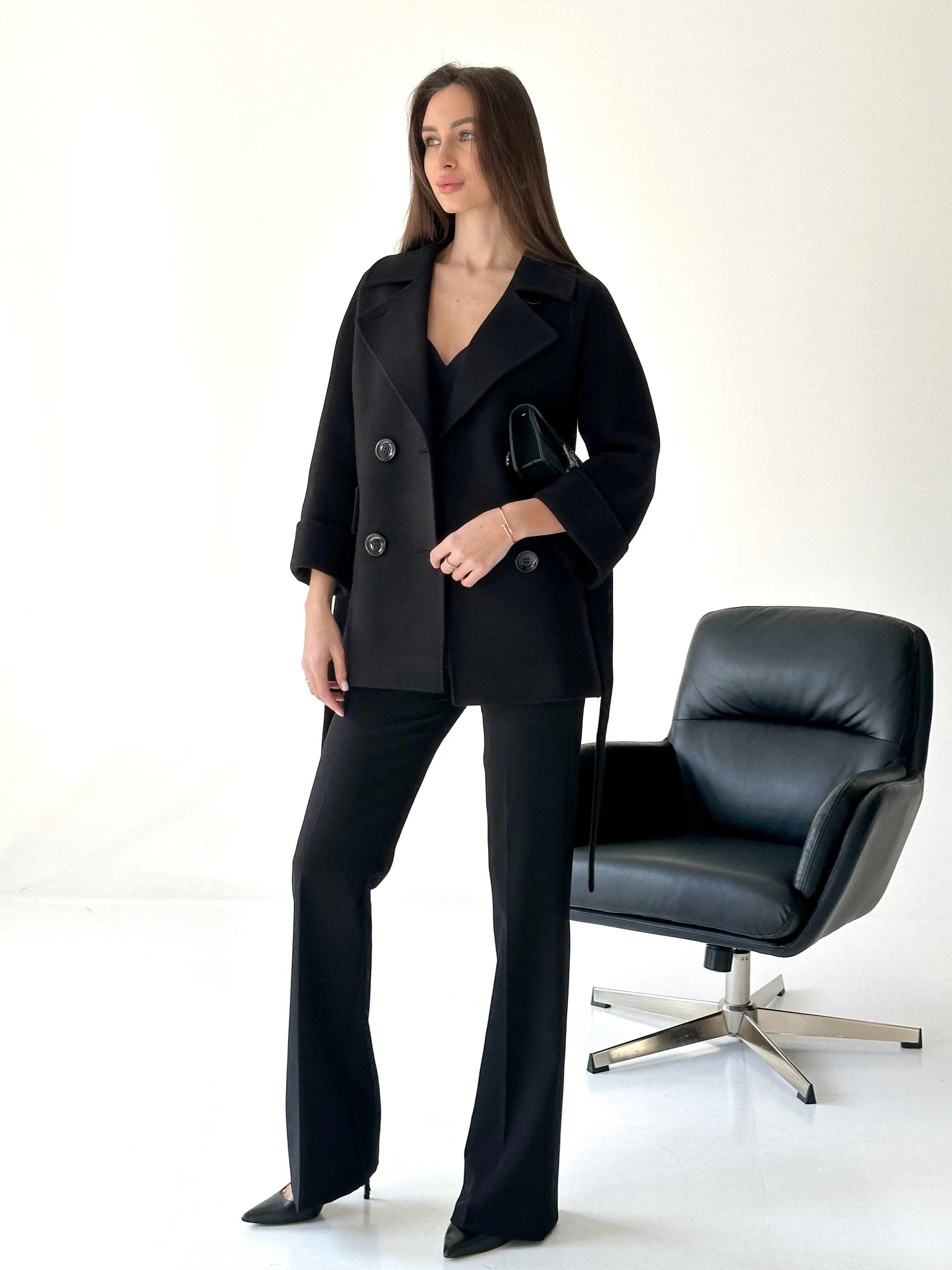 Jackie Tailored Cashmere Wool Coat