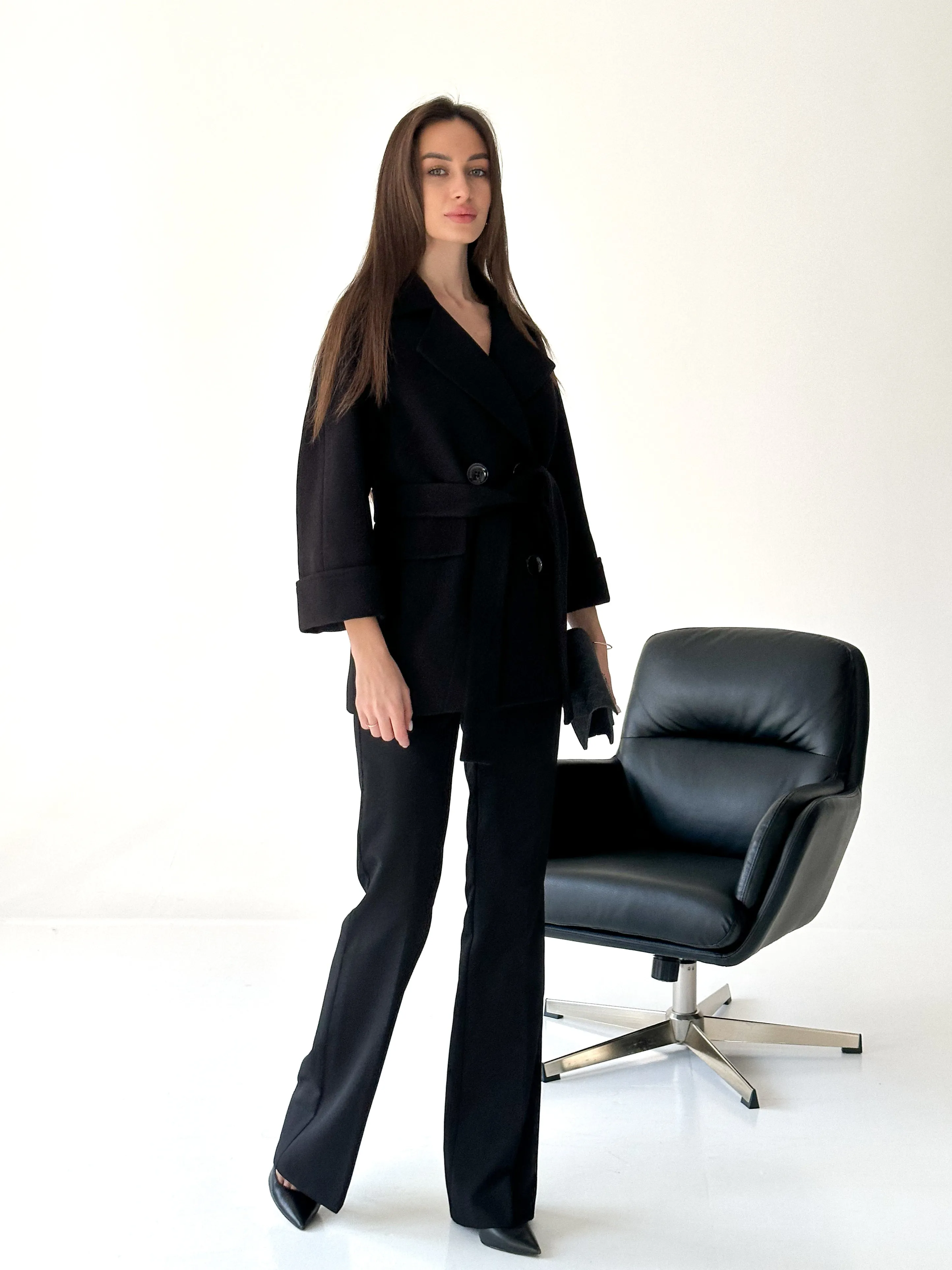 Jackie Tailored Cashmere Wool Coat