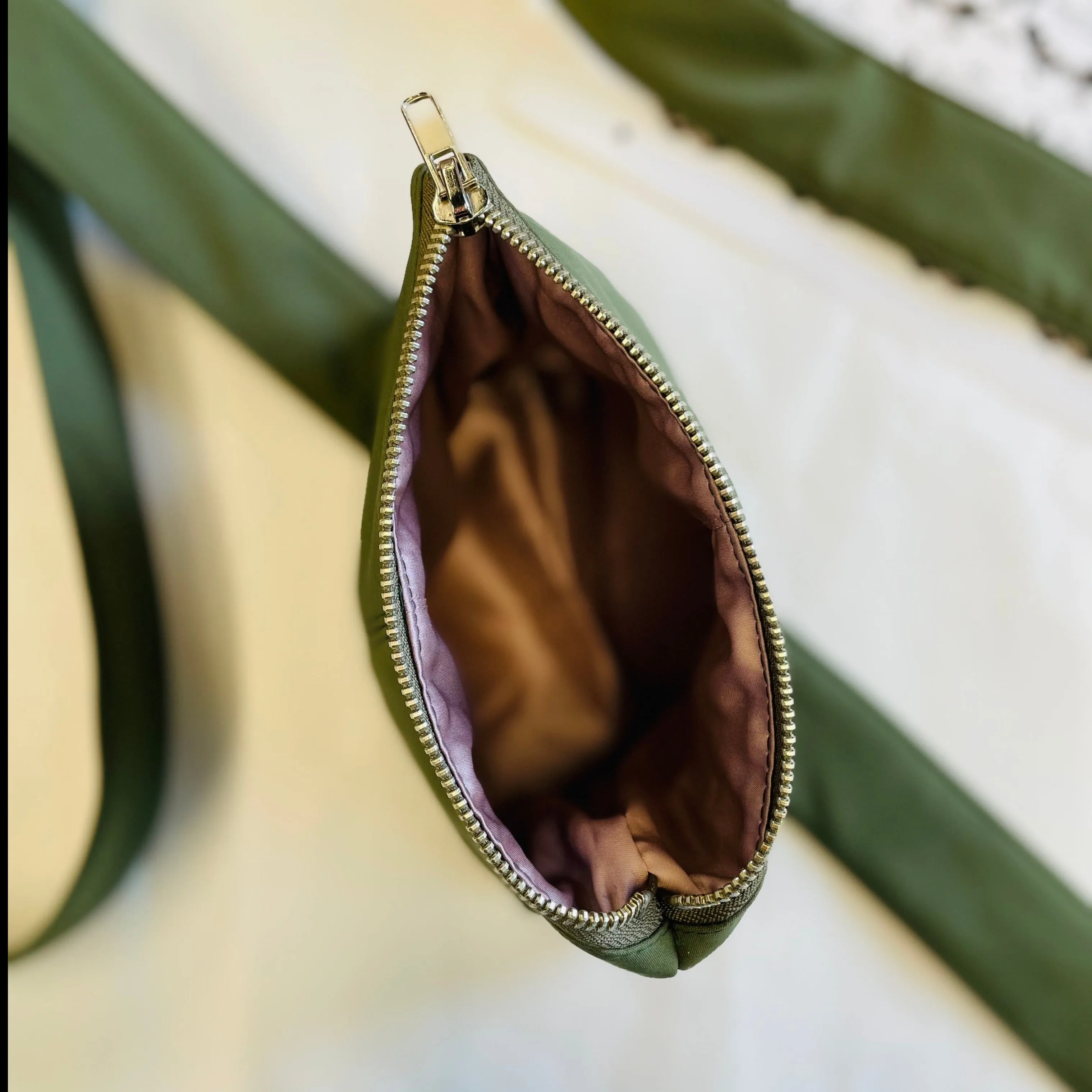 Khaki Green Makeup Bag | Moss Green