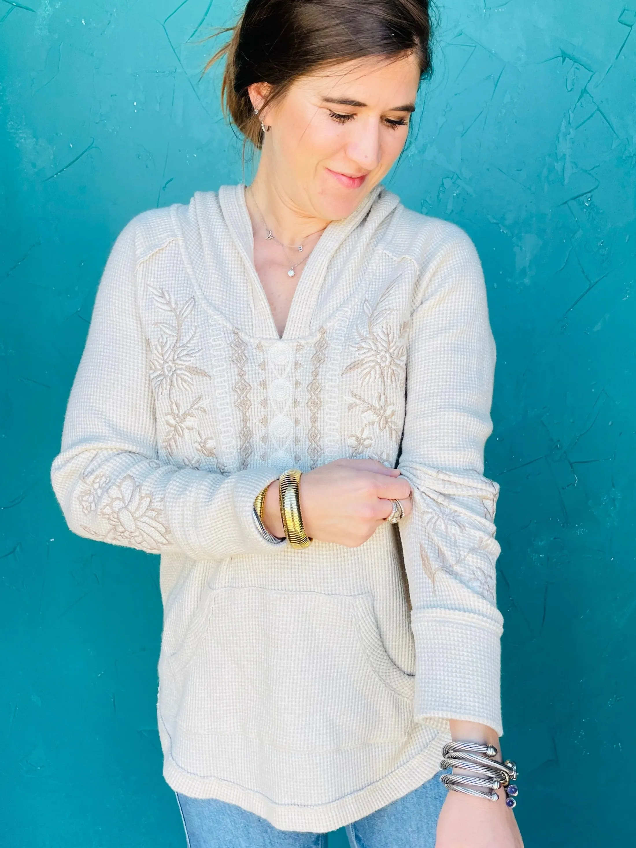 Laura Metallic Thermal Hoodie