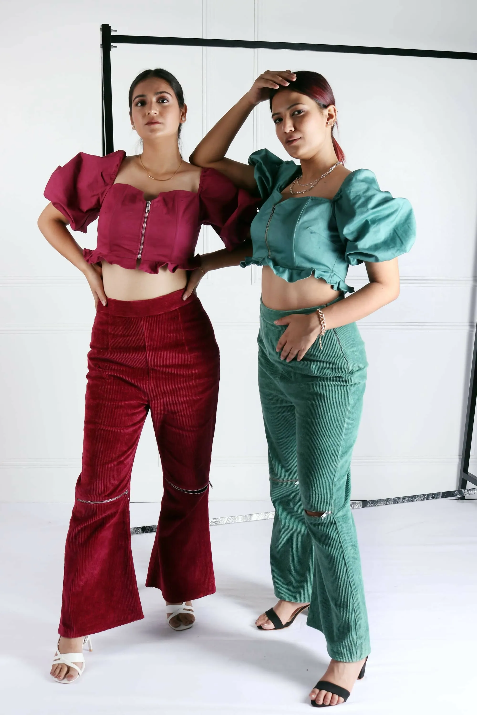 Lea Myrtle Green Corduroy Pants