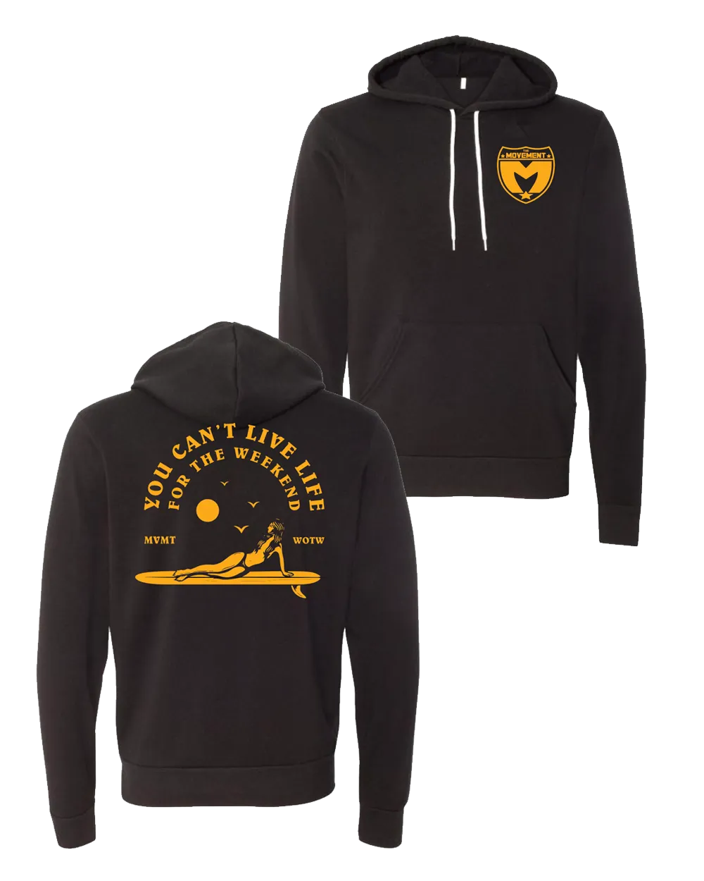Live Life Surfer Pullover Hoodie (Black)