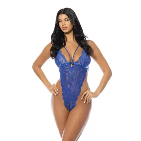 Lucciana Soft Cup Lace Teddy - Cobalt Blue