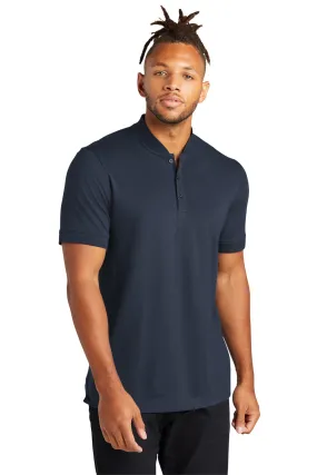 Mercer Mettle Mens Moisture Wicking Short Sleeve Henley T-Shirt - Night Navy Blue