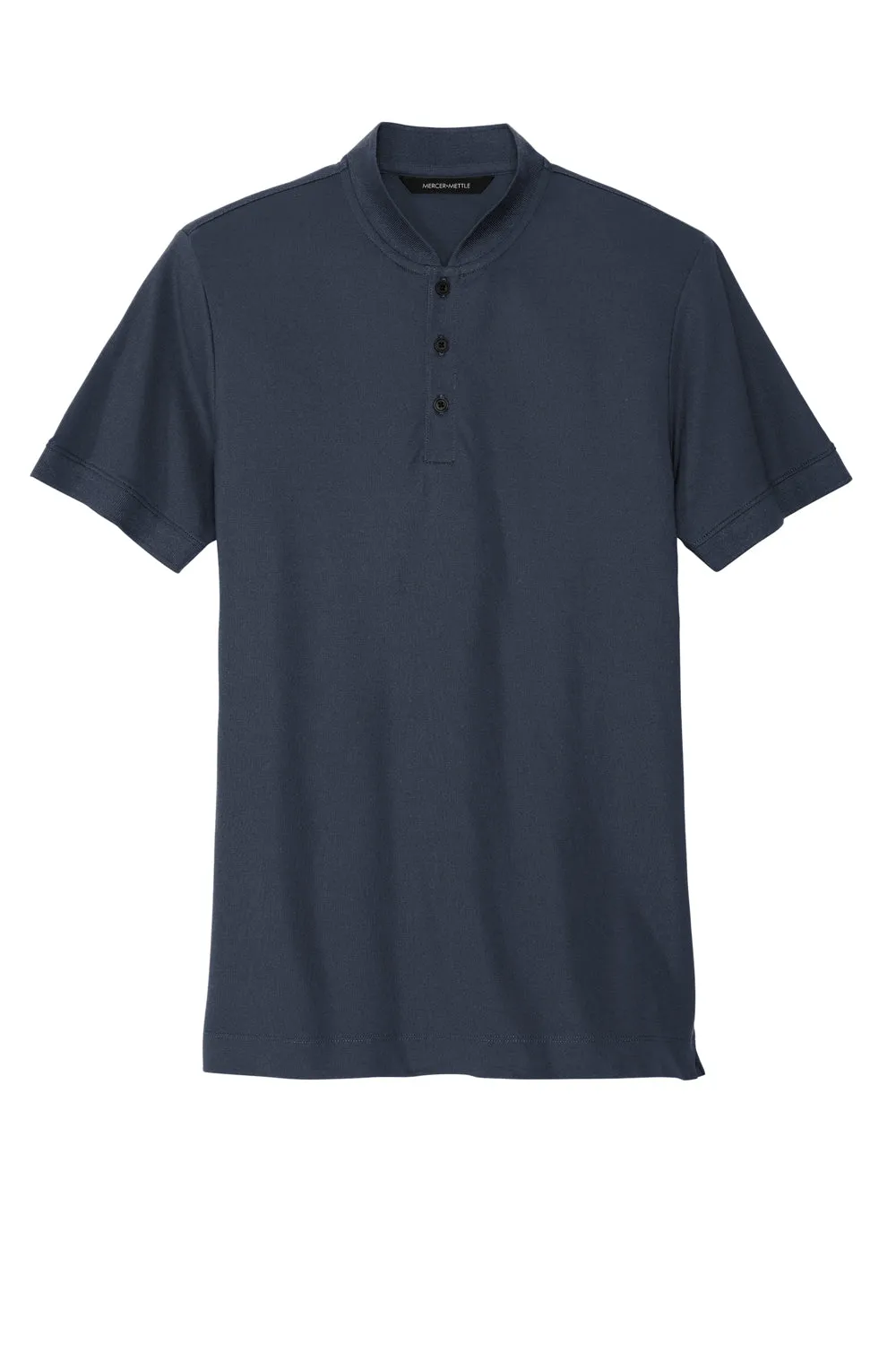 Mercer Mettle Mens Moisture Wicking Short Sleeve Henley T-Shirt - Night Navy Blue