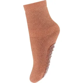 MP 79208 Celina Socks With Anti-Slip 2315 Metallic Glitter Copper Brown