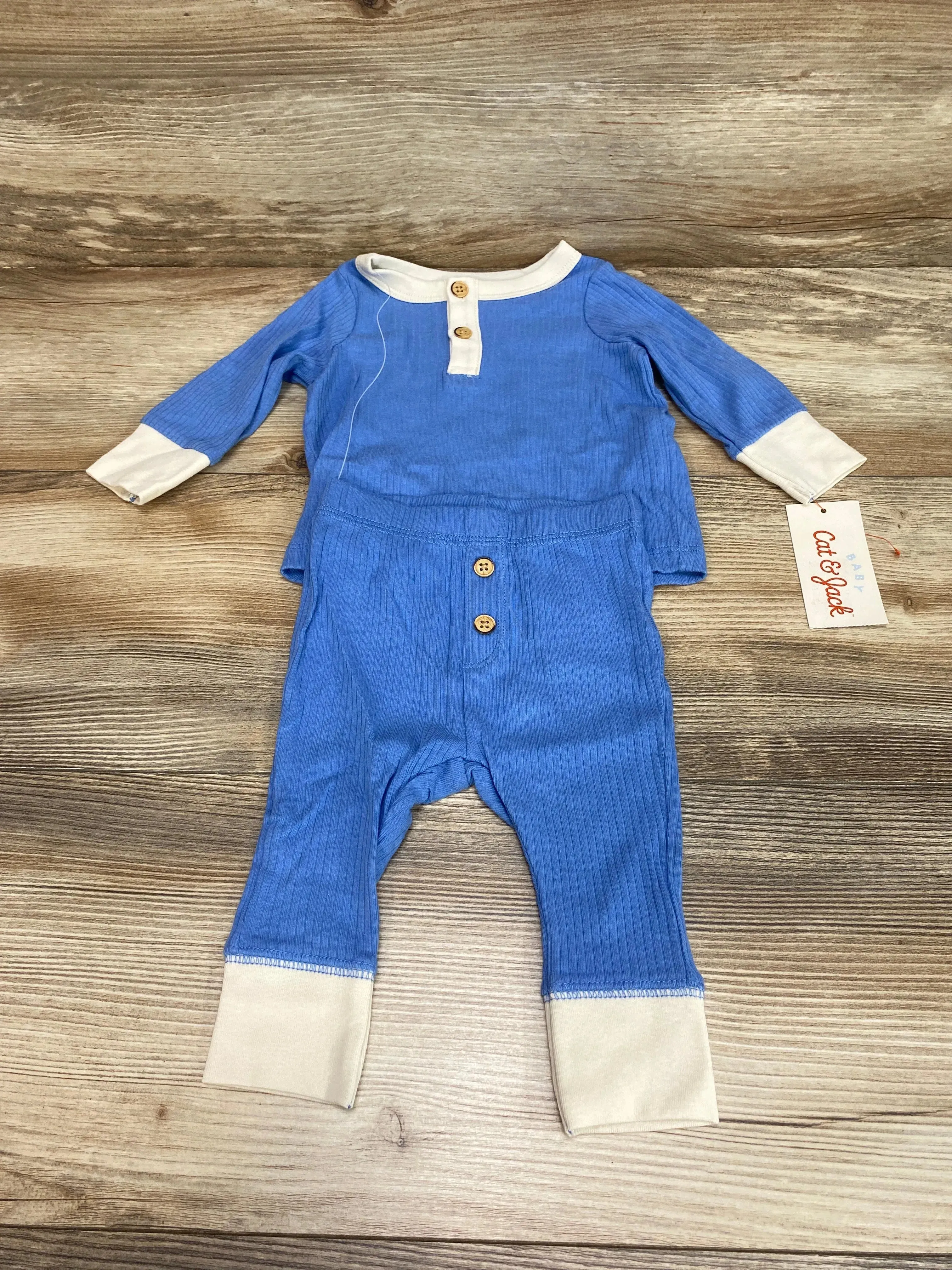 NEW Cat & Jack Blue Henley Shirt & Pants Set sz 0-3m