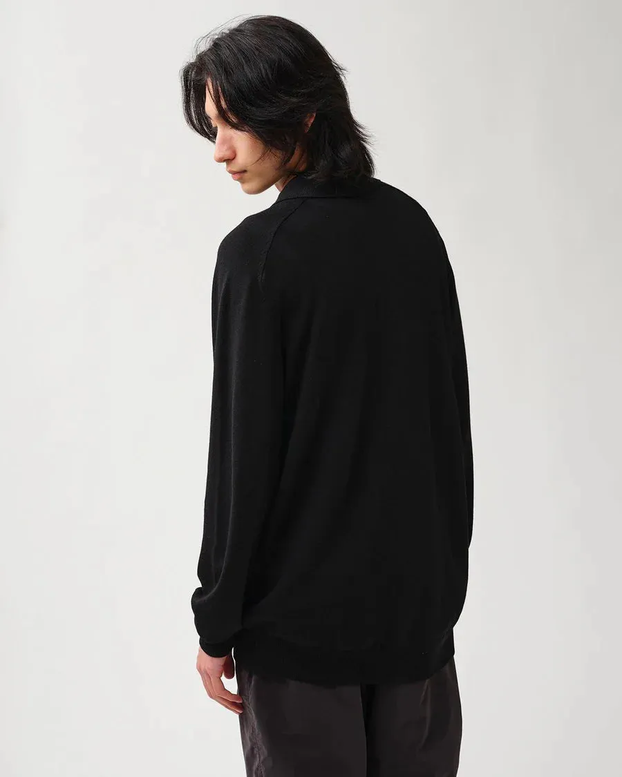 nonnative - DWELLER POLO SWEATER MERINO SUPERFINE WOOL - BLACK