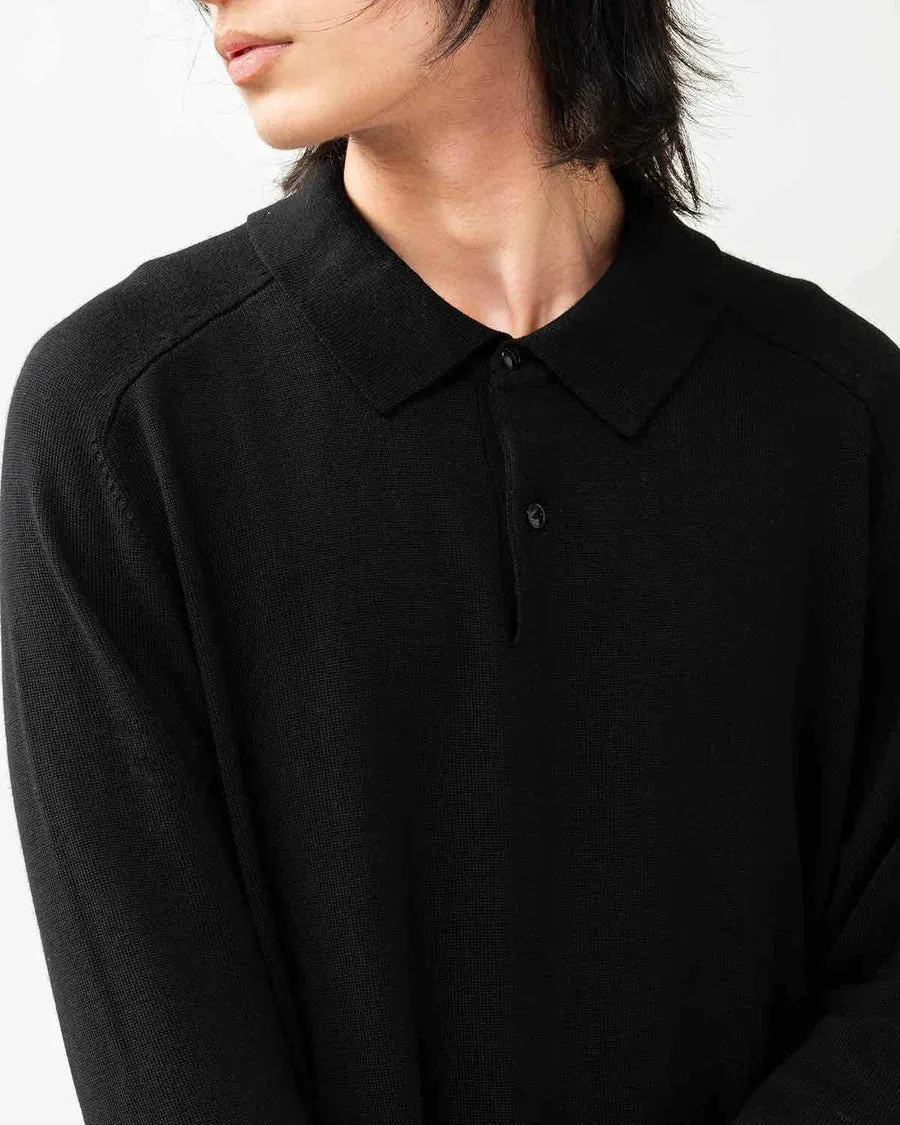 nonnative - DWELLER POLO SWEATER MERINO SUPERFINE WOOL - BLACK
