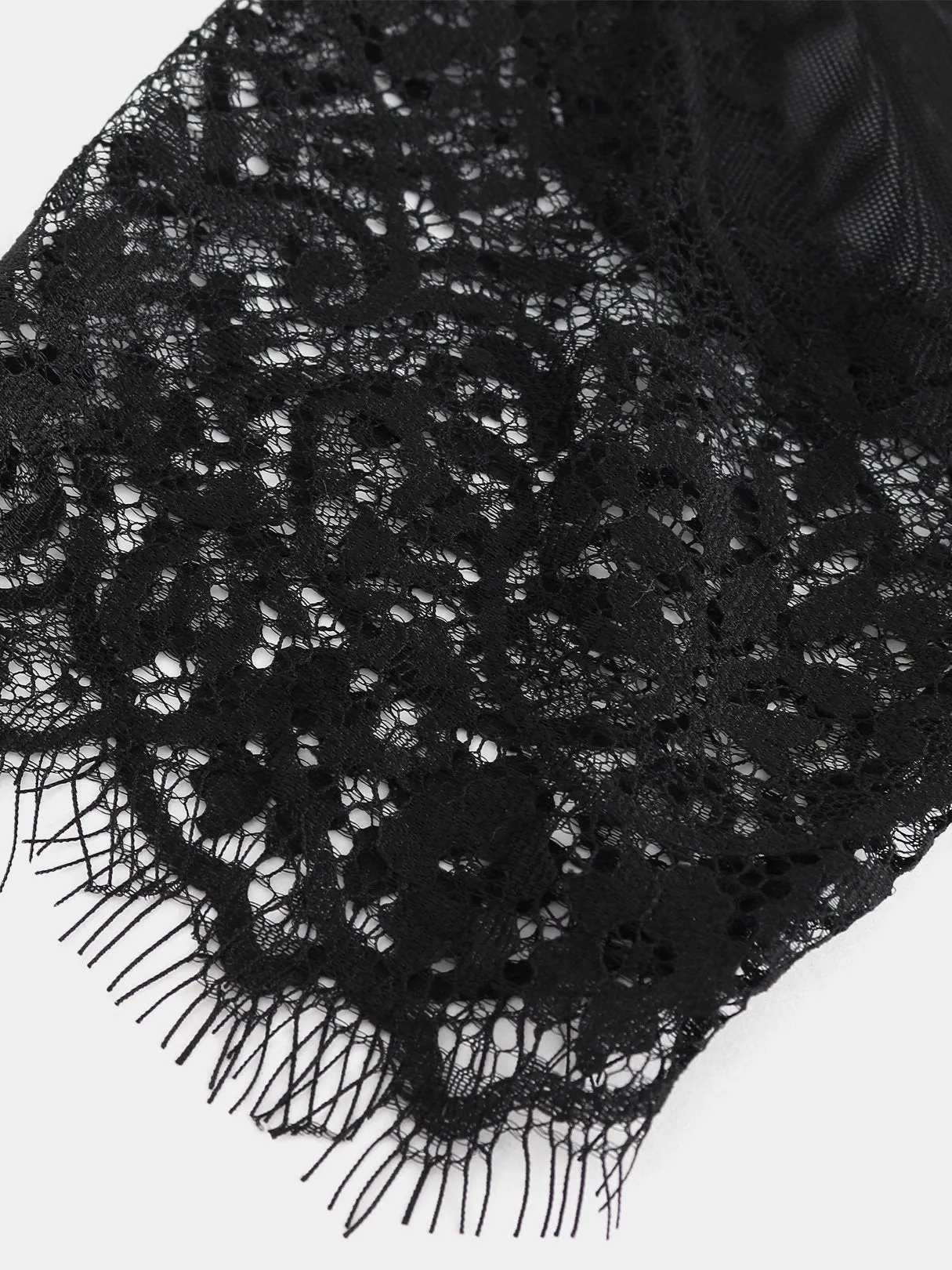 OEM ODM Plain Hollow Cut Out Long Sleeve Black Plus Size Intimates