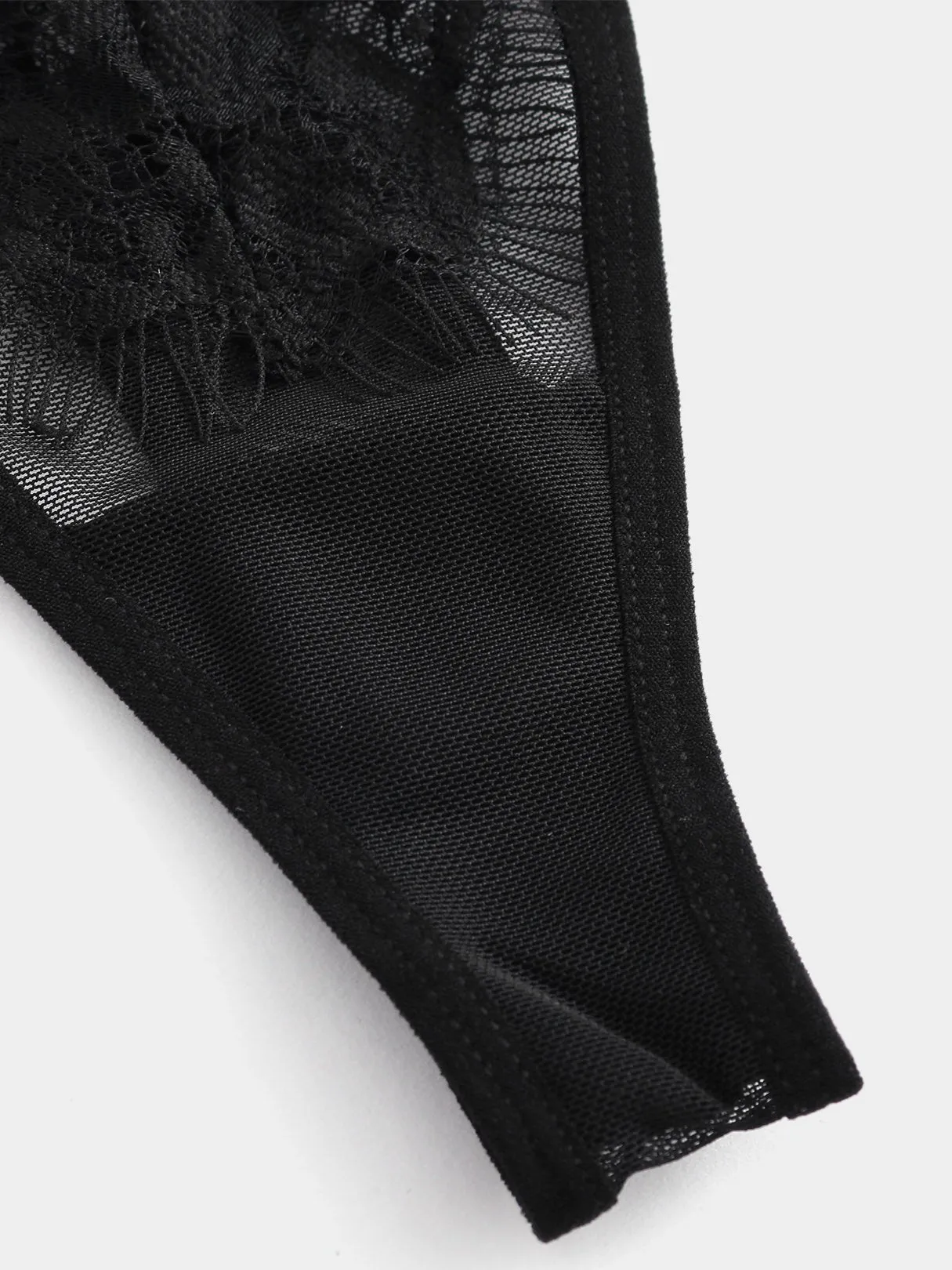 OEM ODM Plain Hollow Cut Out Long Sleeve Black Plus Size Intimates