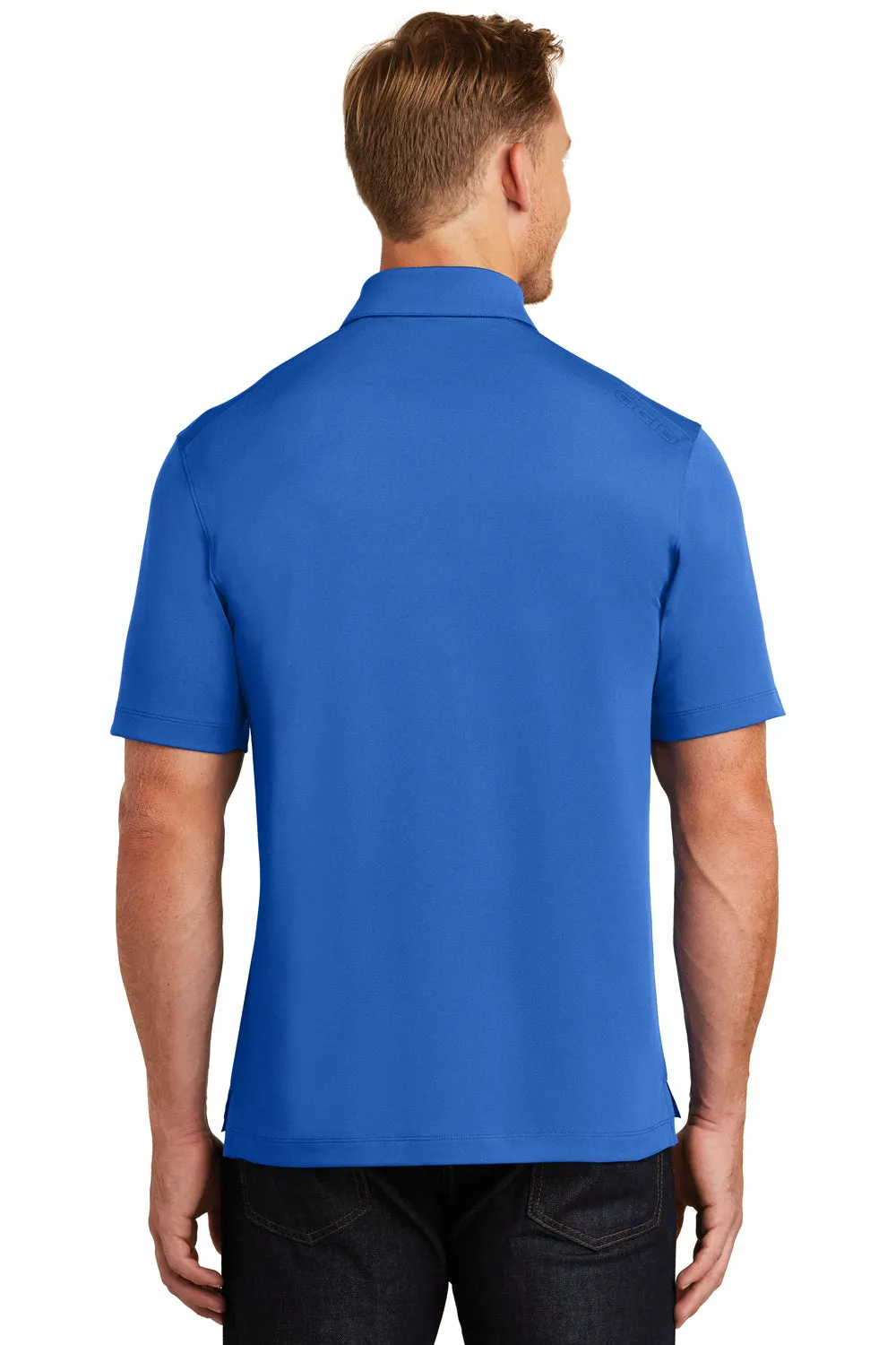 Ogio Mens Fuse Moisture Wicking Short Sleeve Polo Shirt w/ Pocket - Optic Blue - Closeout