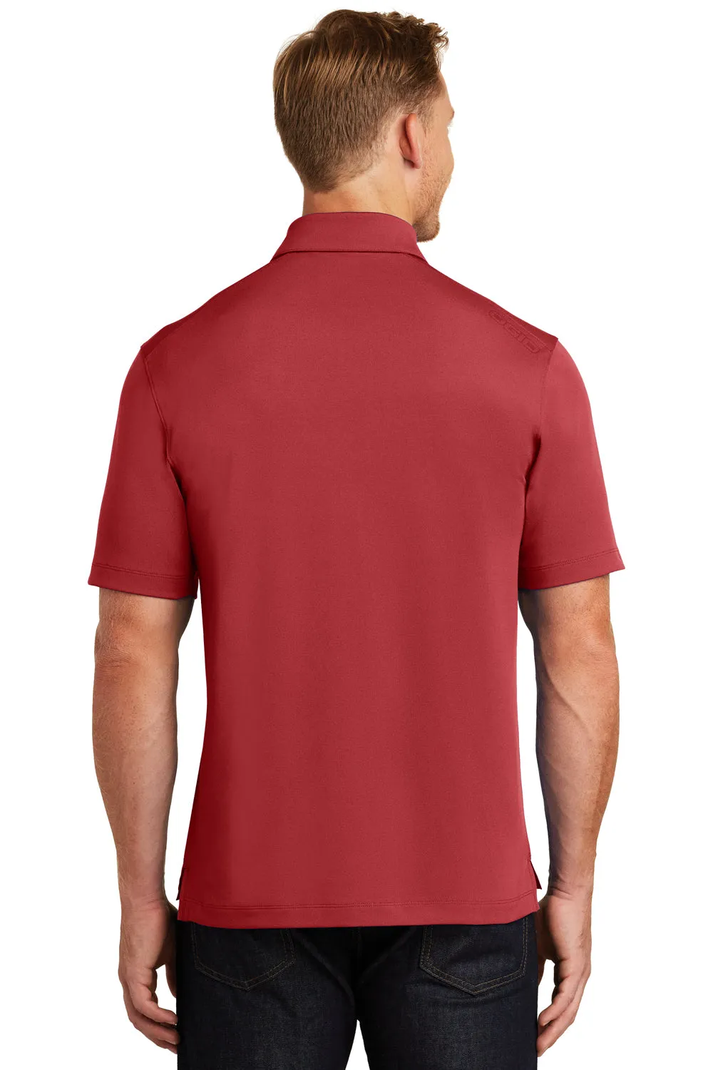 Ogio Mens Fuse Moisture Wicking Short Sleeve Polo Shirt w/ Pocket - Signal Red - Closeout