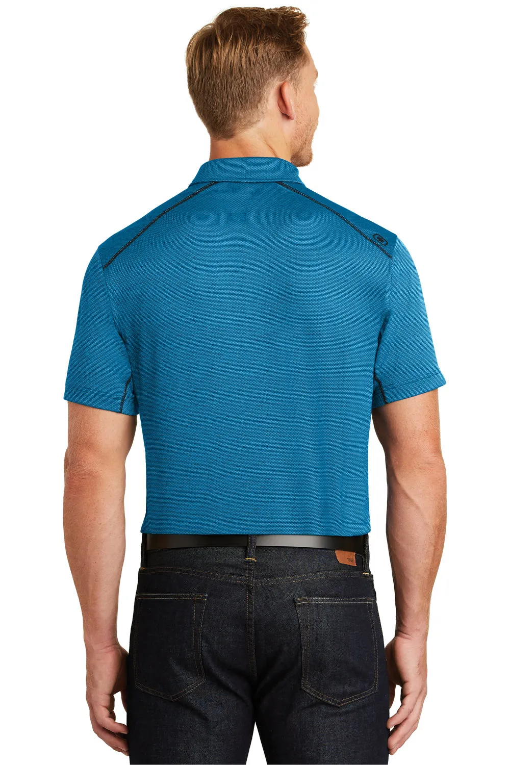 Ogio Mens Orbit Moisture Wicking Short Sleeve Polo Shirt - Bolt Blue/Blacktop - Closeout