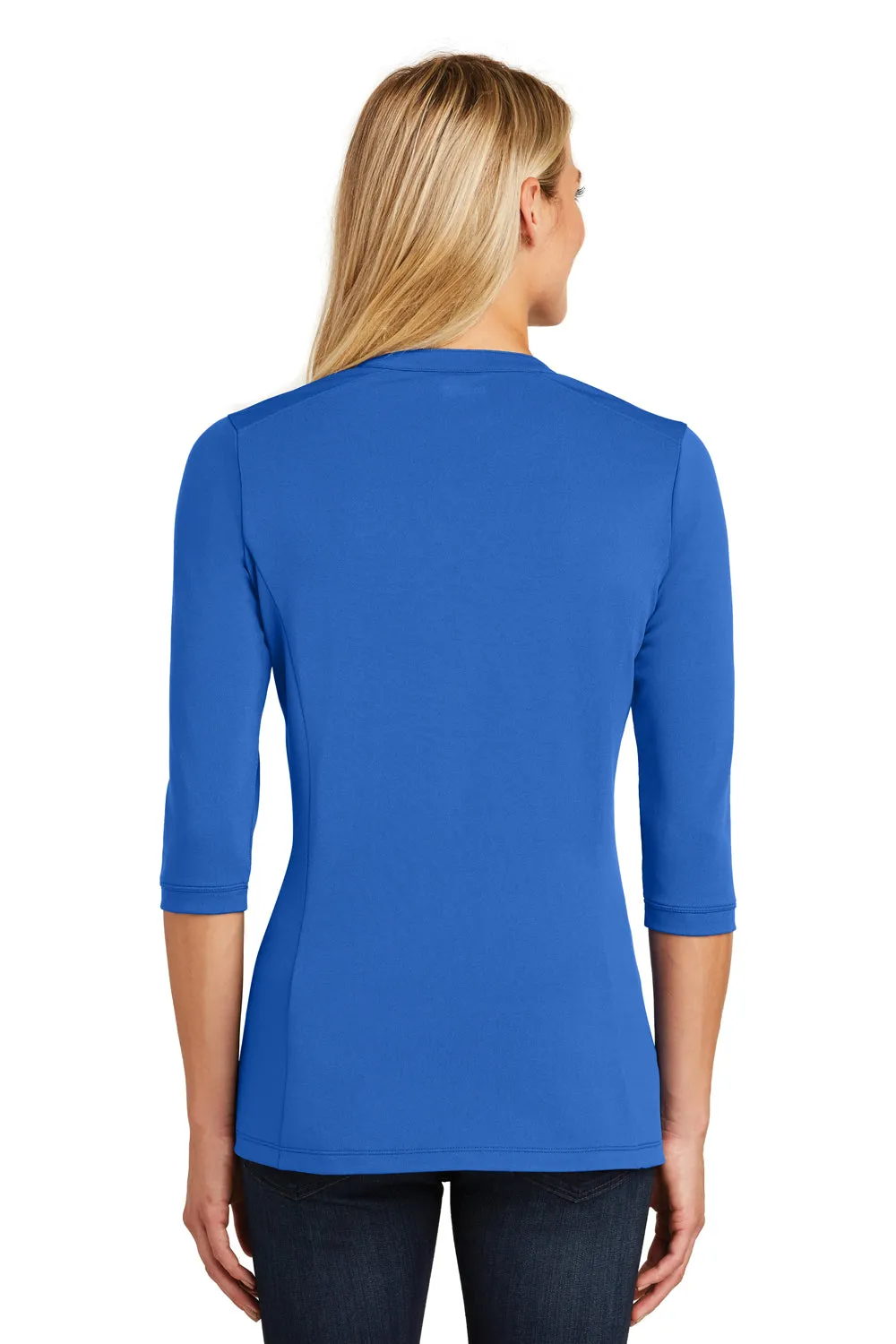 Ogio Womens Fuse Moisture Wicking 3/4 Sleeve Henley T-Shirt - Optic Blue - Closeout