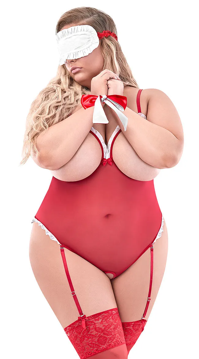 Plus Size Make It Sexy Mesh Teddy Set