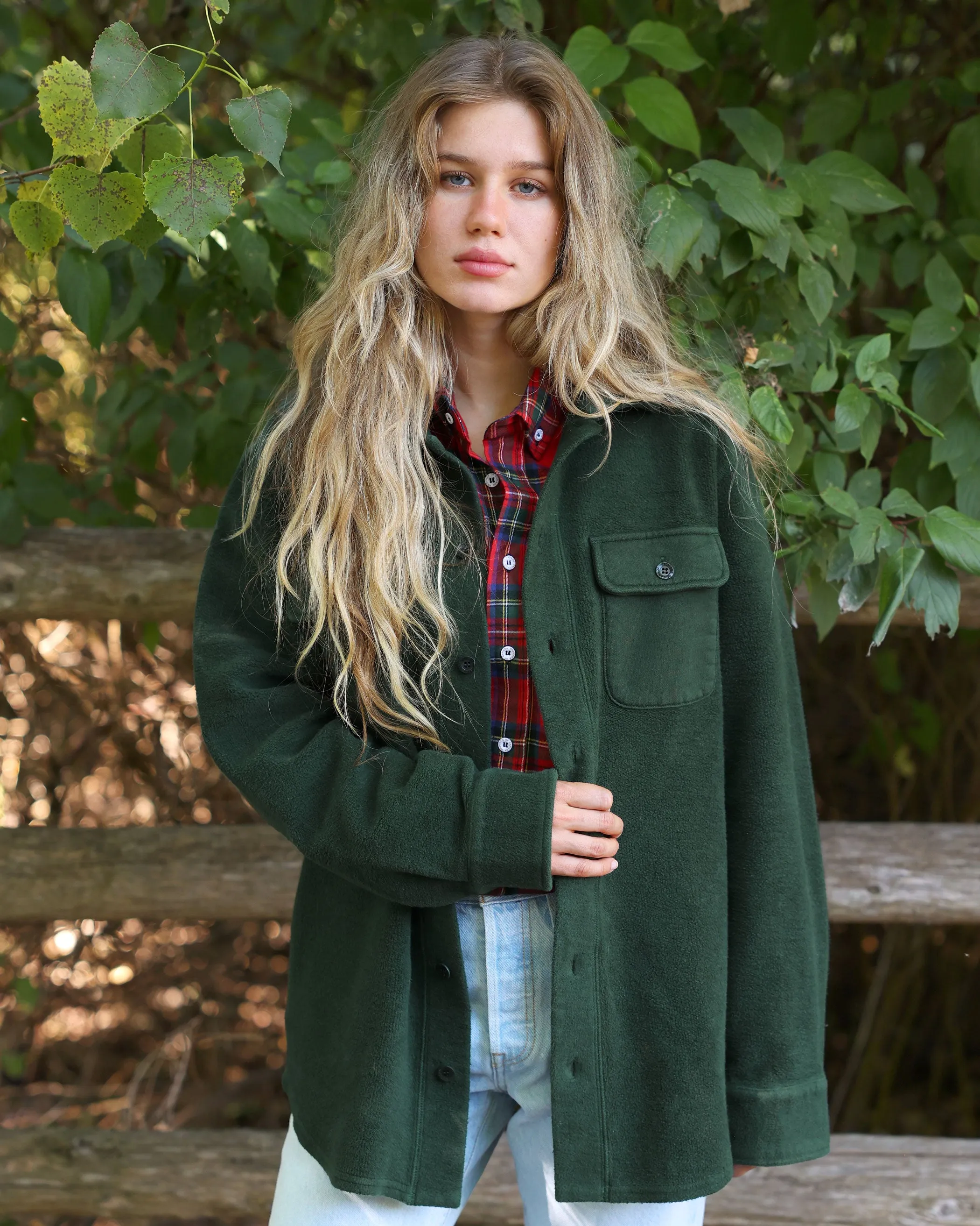Reverse Fleece Overshirt Forest - Unisex