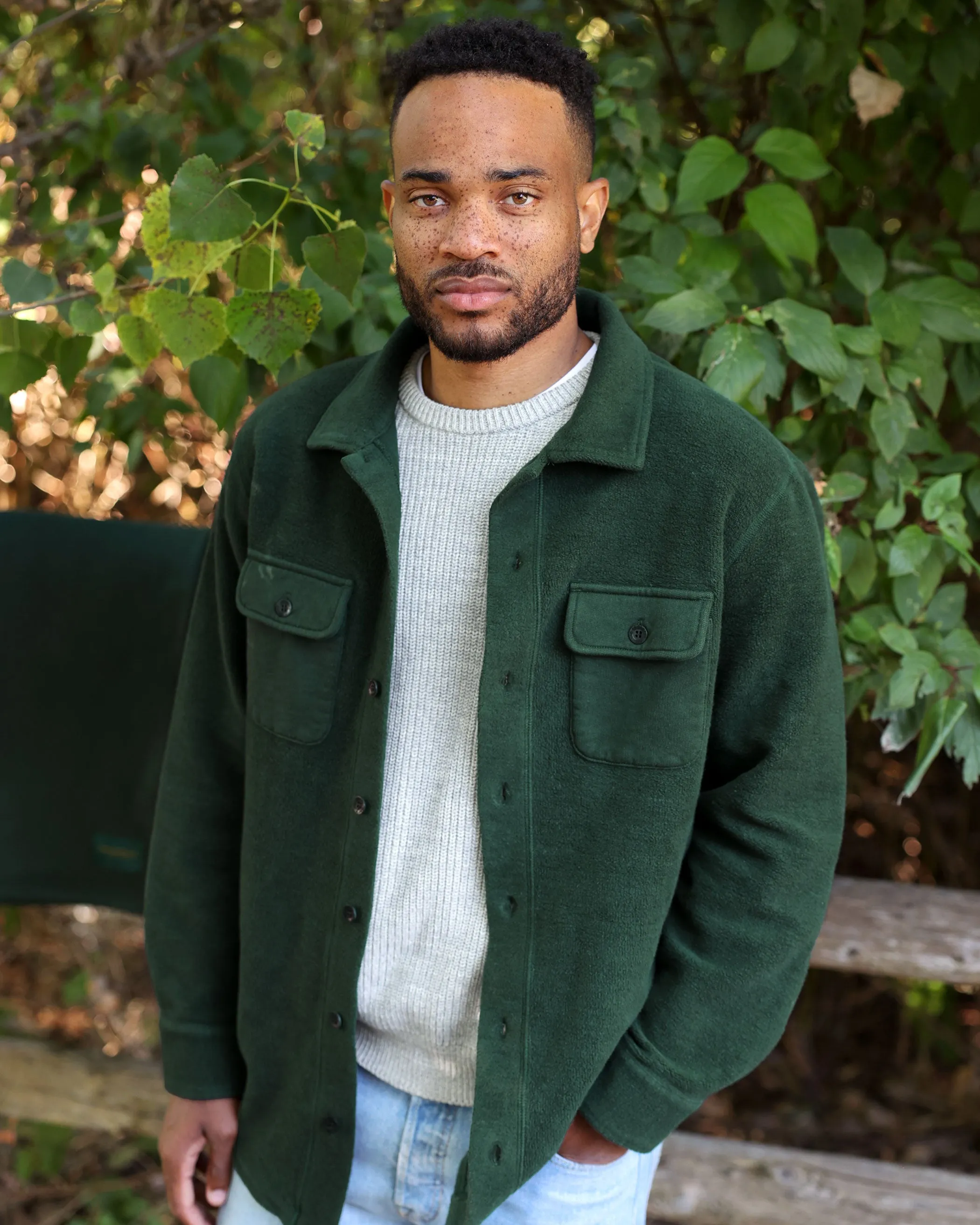 Reverse Fleece Overshirt Forest - Unisex