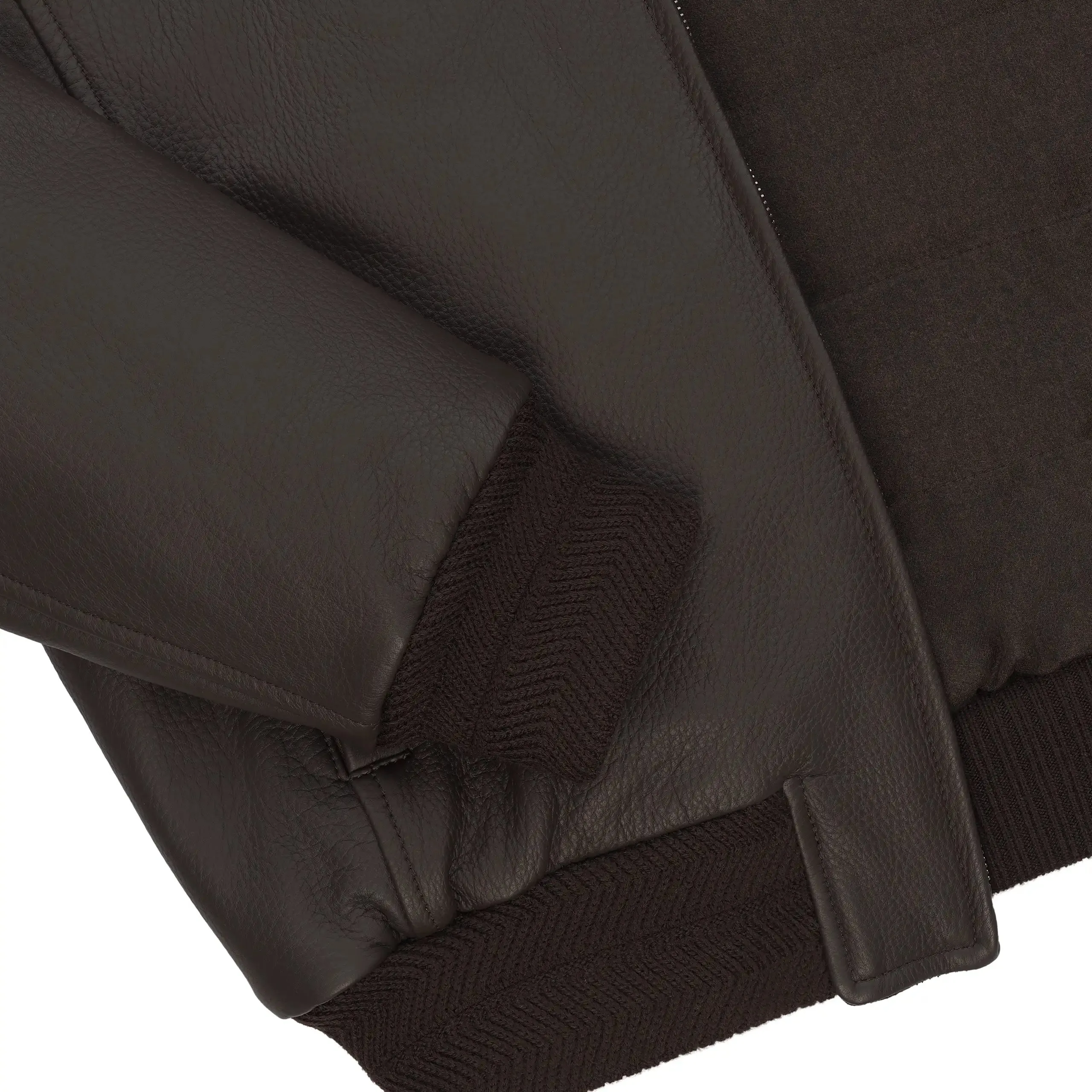 Reversible Leather Bomber Jacket in Dark Brown