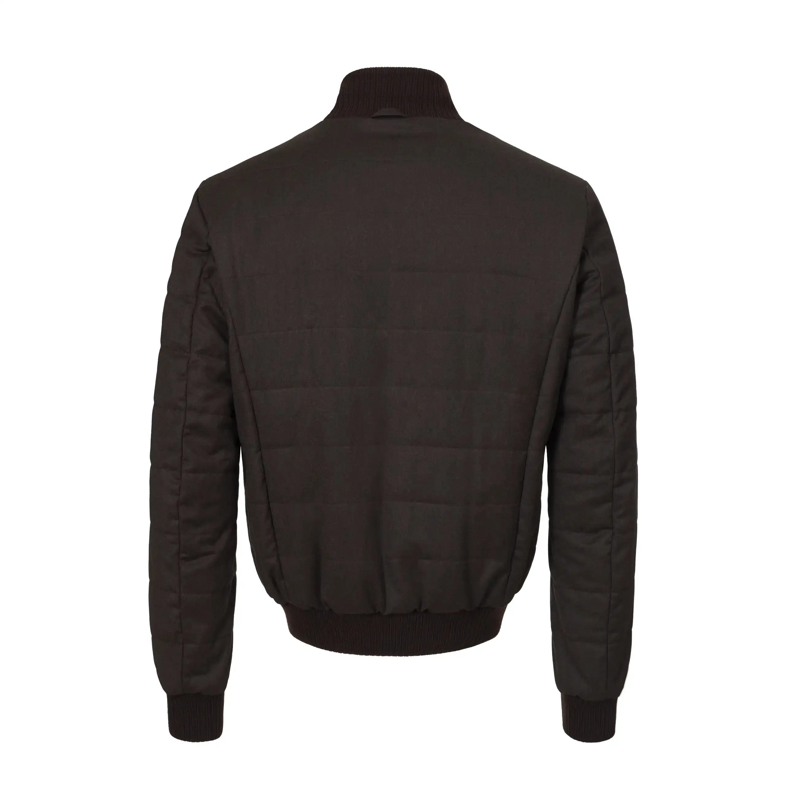 Reversible Leather Bomber Jacket in Dark Brown