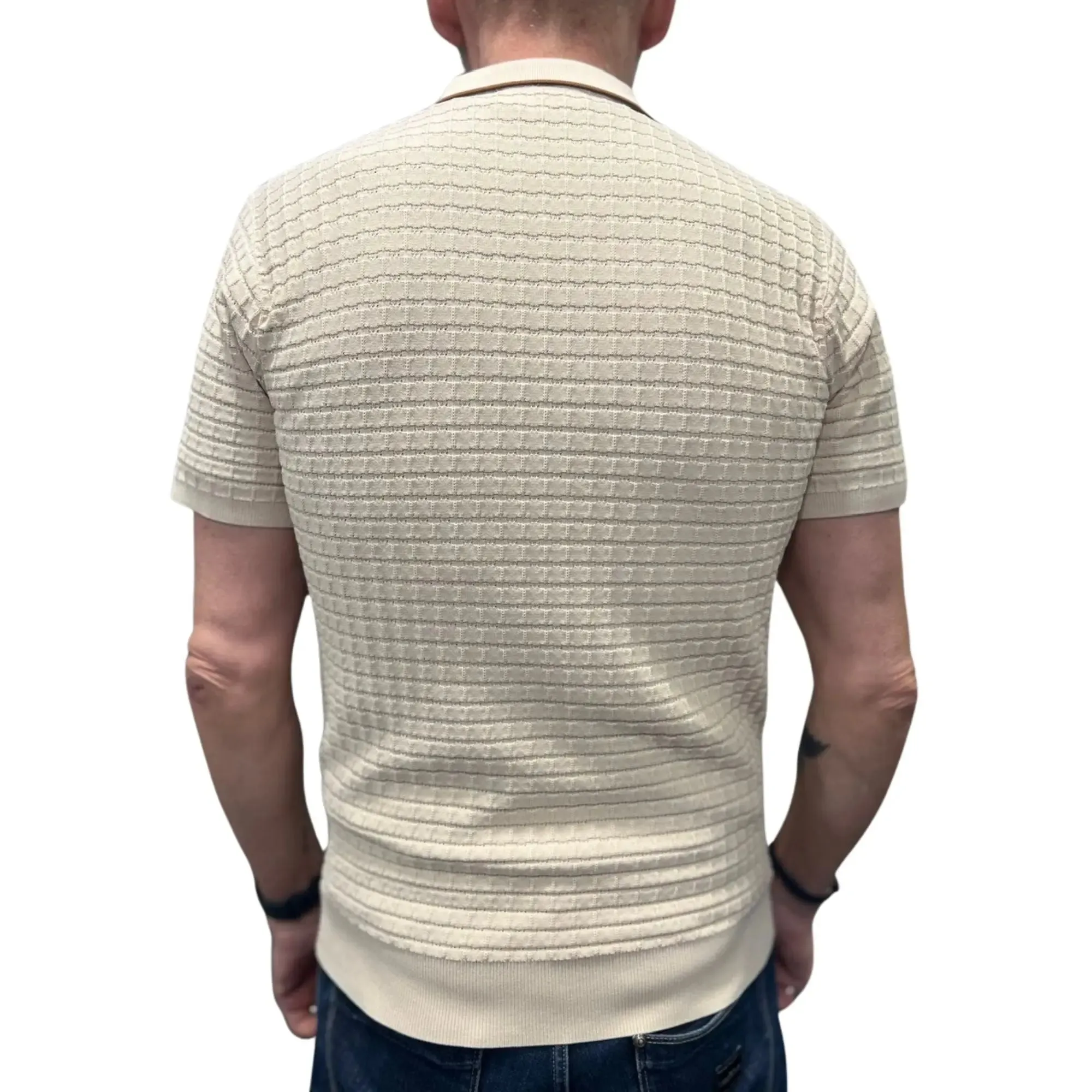 Roy Cream Short-Sleeved Knitted Polo