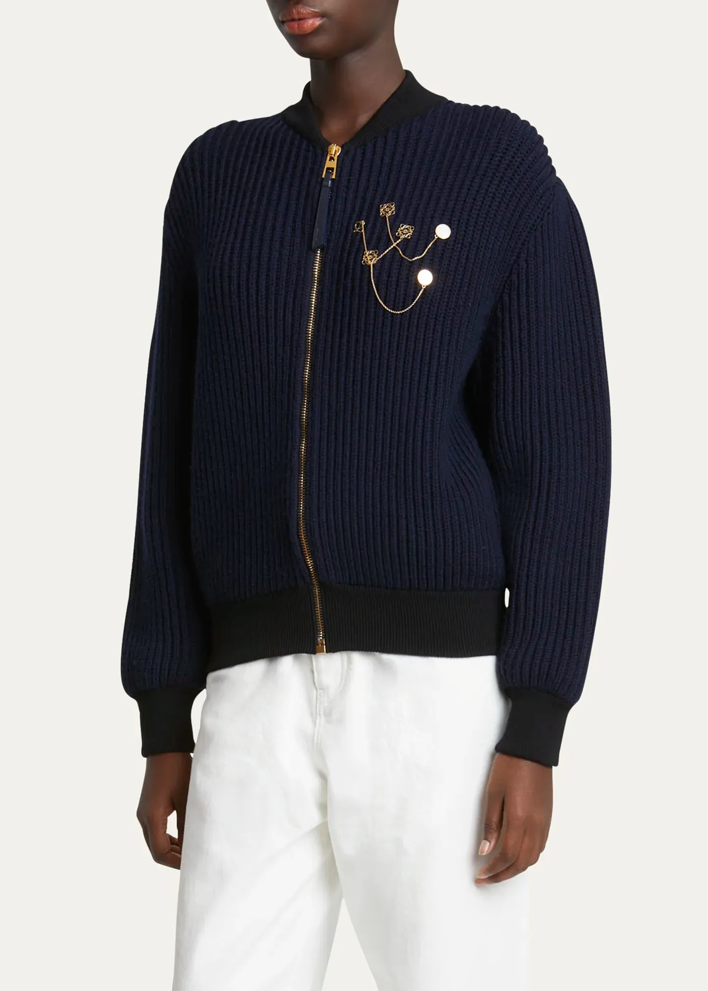 S359Y16K6 Knit bomber jacket