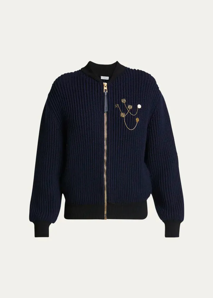 S359Y16K6 Knit bomber jacket