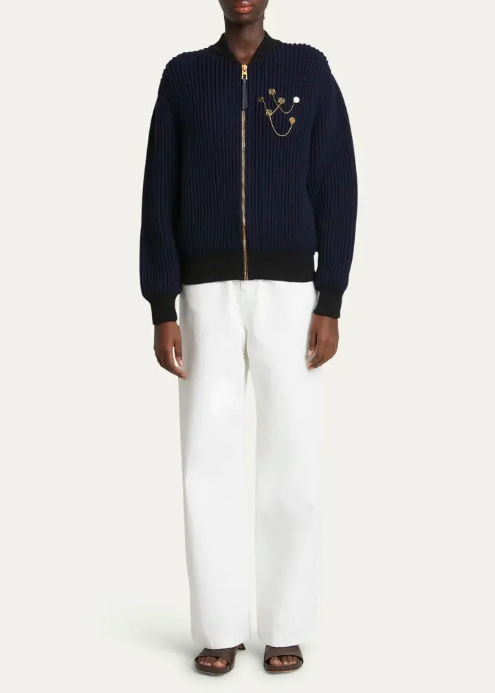 S359Y16K6 Knit bomber jacket