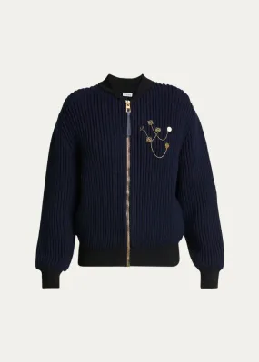 S359Y16K6 Knit bomber jacket