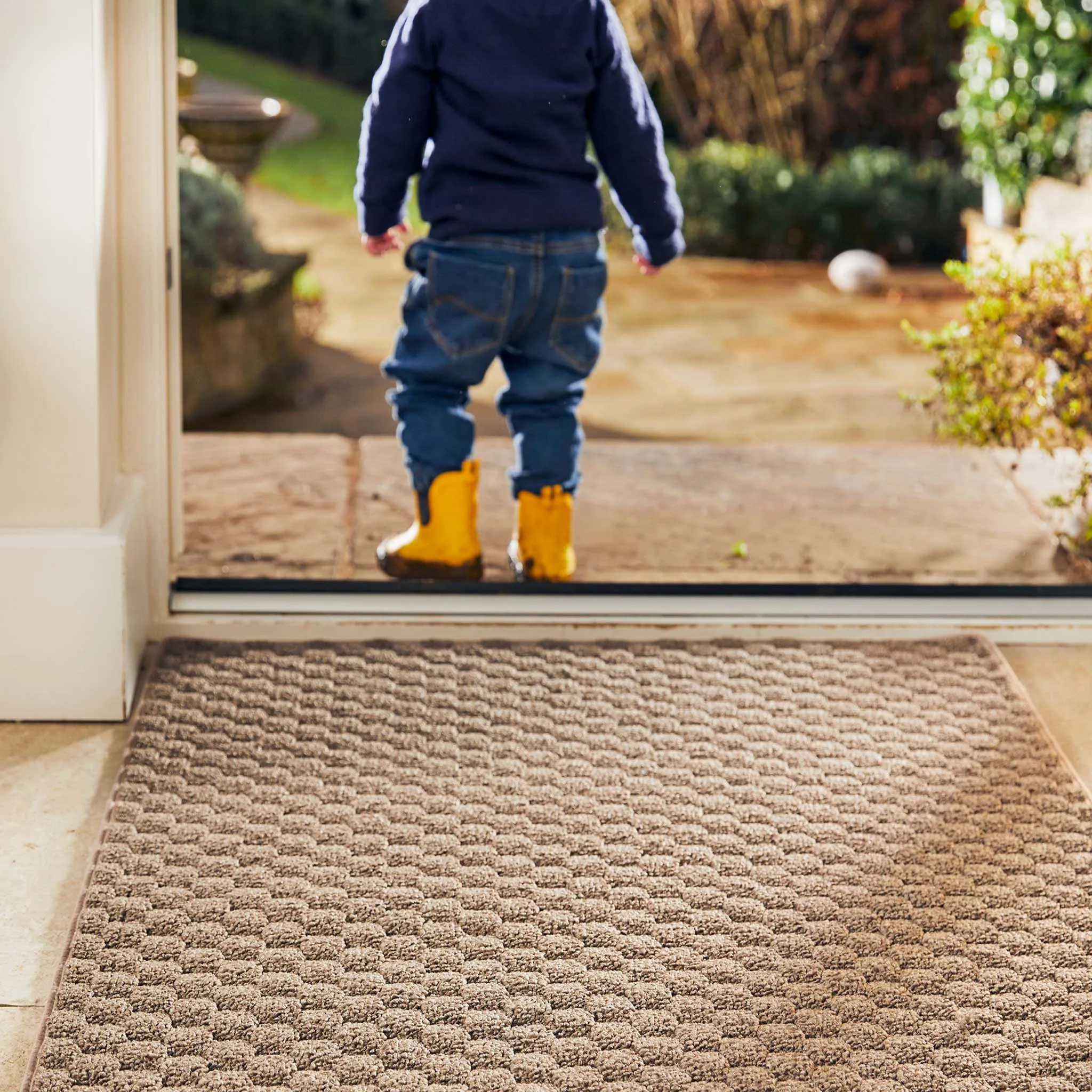 Sculptured Washable Honeycomb Rug  Mink