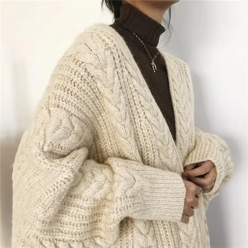 Solid Long Sleeve Thicken Sweater