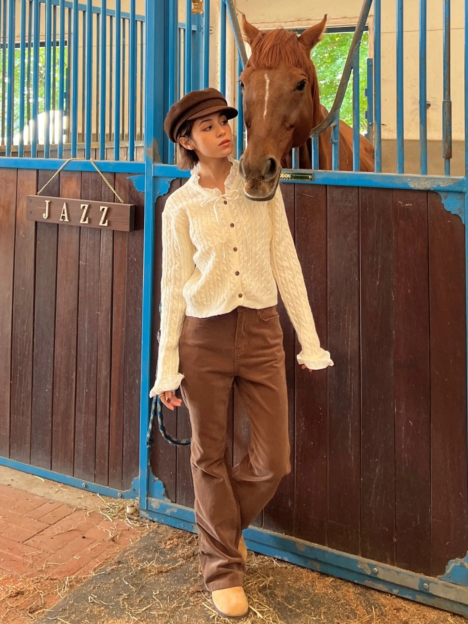 Stretch Corduroy Flare Pants
